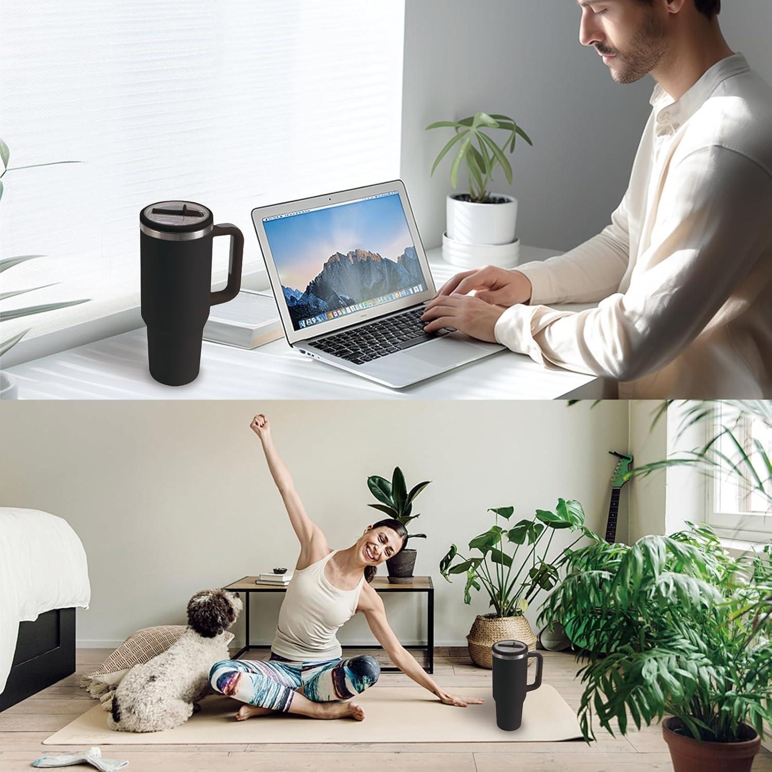 Tapa de Popote Reemplazo Stanley Quencher 40 oz Negra - 2 Pcs