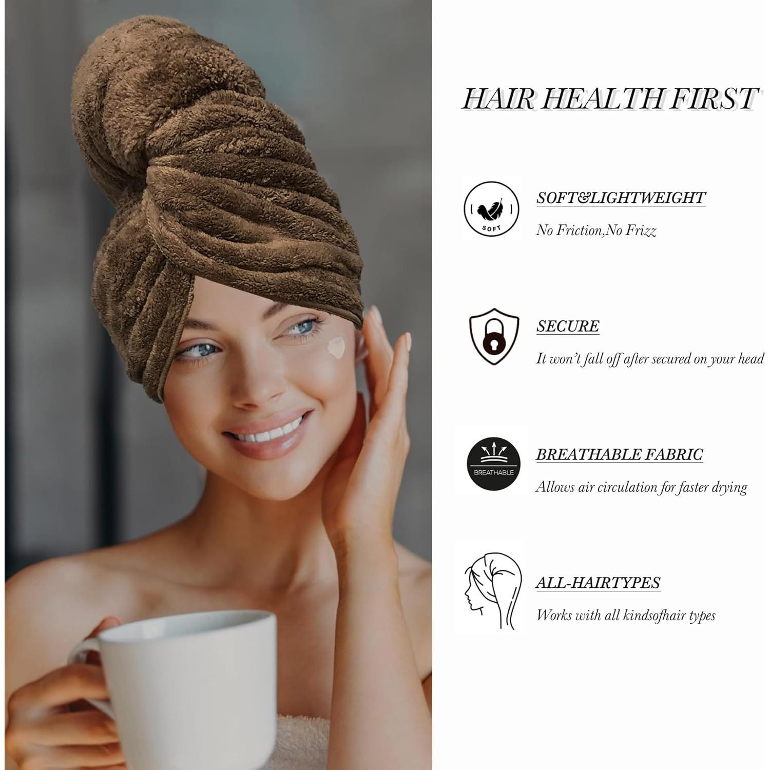 Toalla de Microfibra XXL BreodyEco para Cabello - 130x61cm Suave y Absorbente