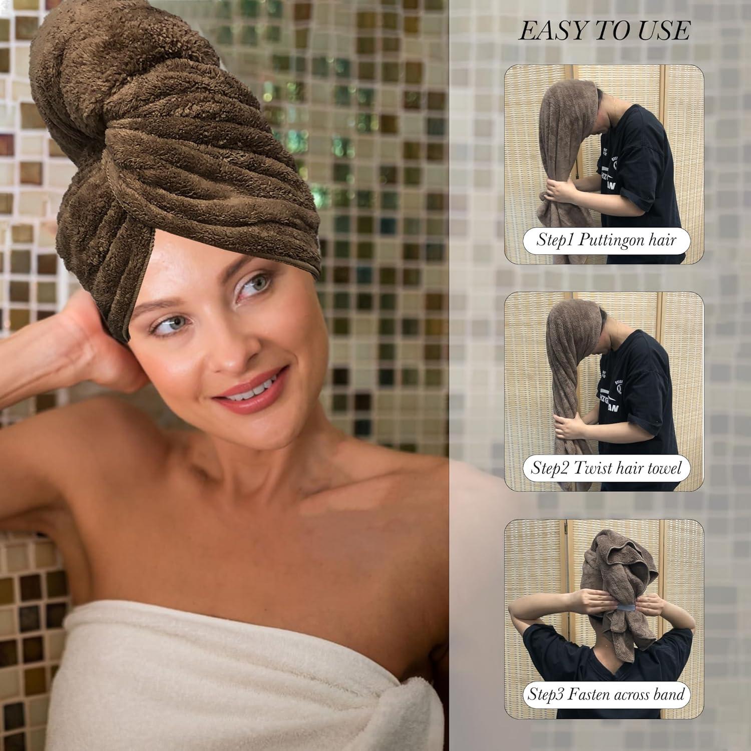 Toalla de Microfibra XXL BreodyEco para Cabello - 130x61cm Suave y Absorbente