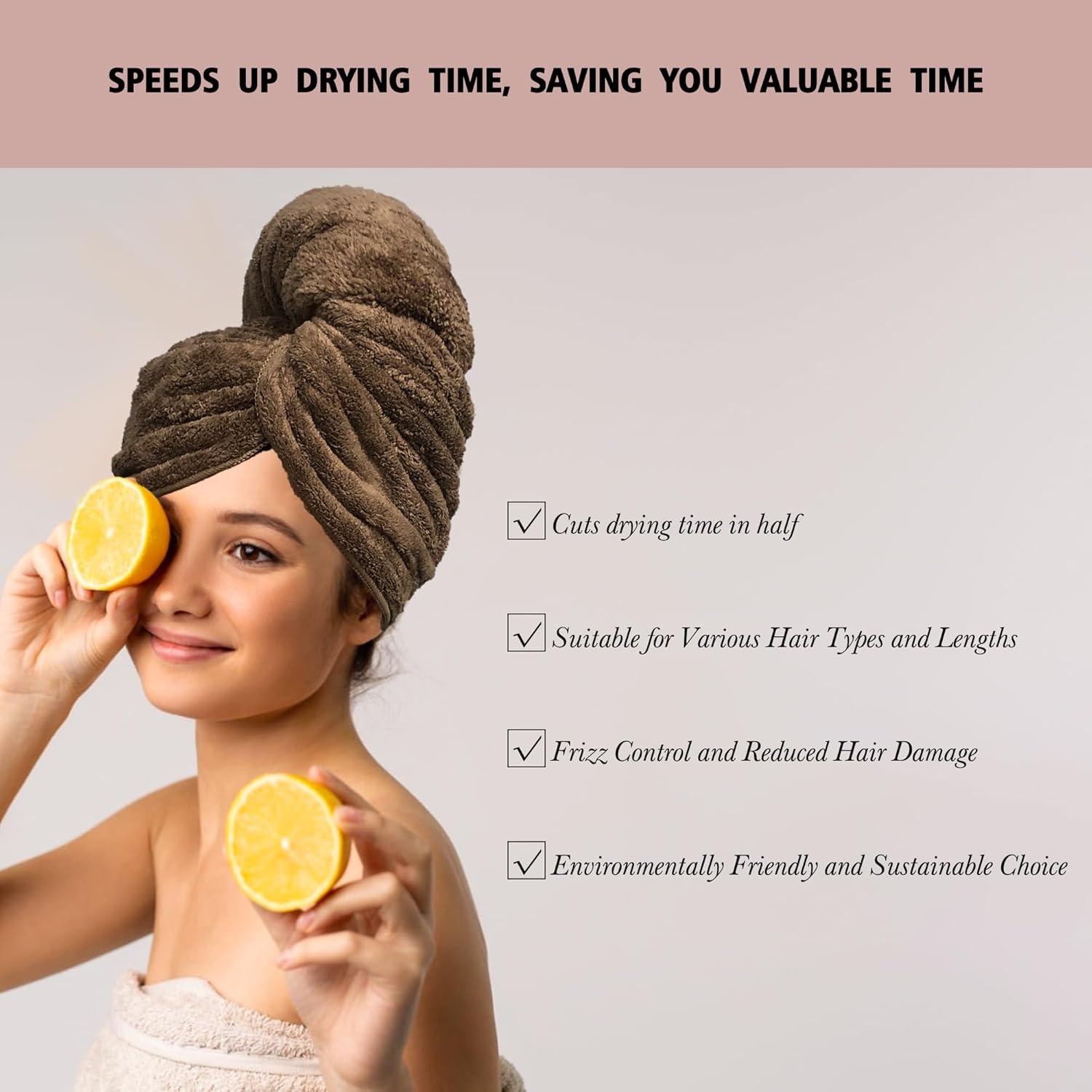 Toalla de Microfibra XXL BreodyEco para Cabello - 130x61cm Suave y Absorbente