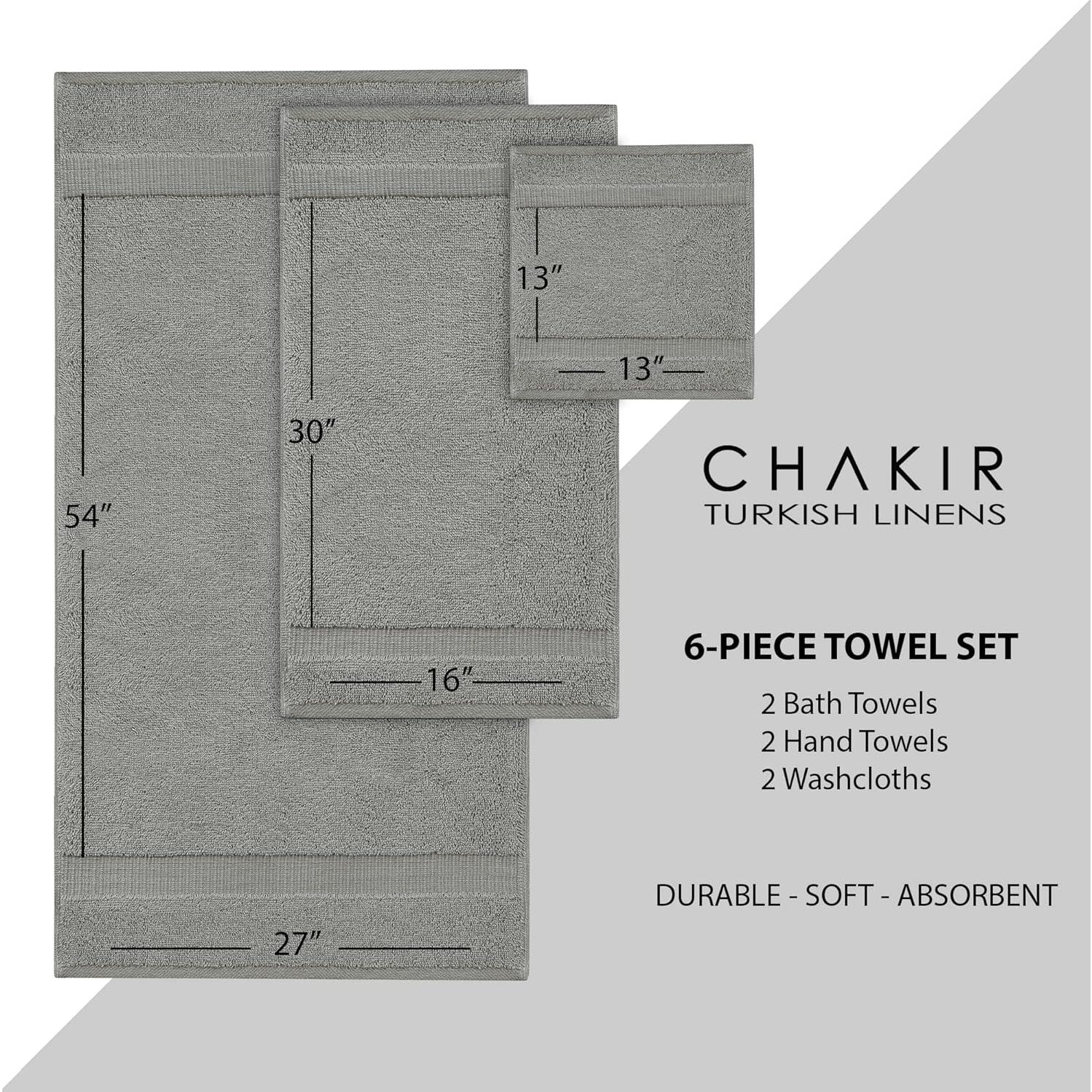 Conjunto de Toallas de Lujo Chakir Turkish Linens 6 Piezas