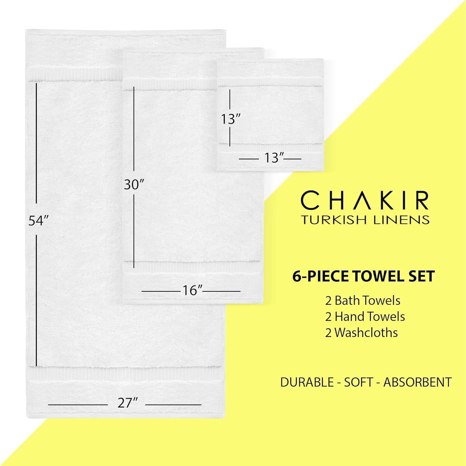 Conjunto de Toallas de Lujo Chakir 6 Piezas Algodón Premium