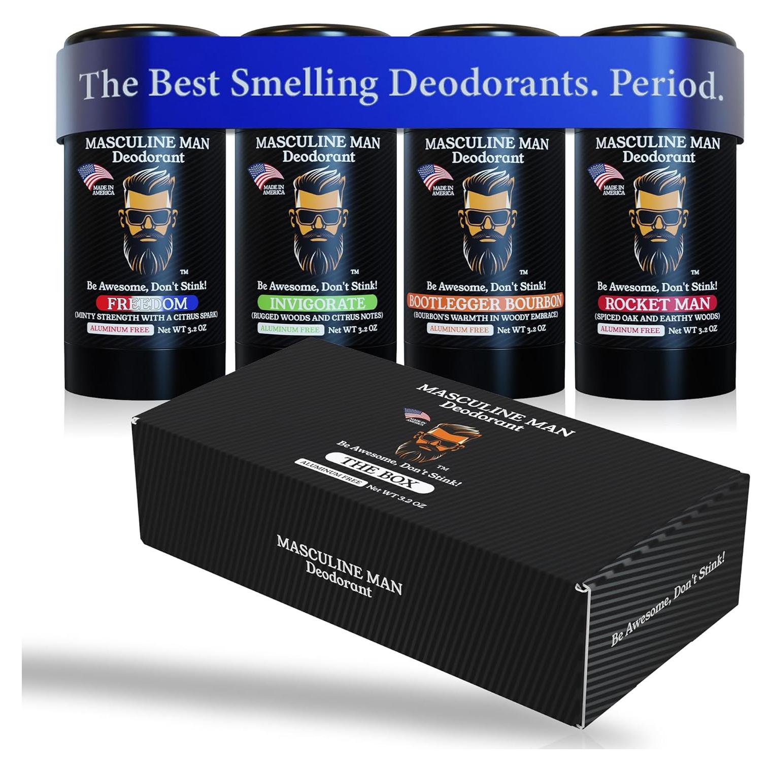 Desodorante Natural para Hombres Bourbon Bootlegger 4 Pack