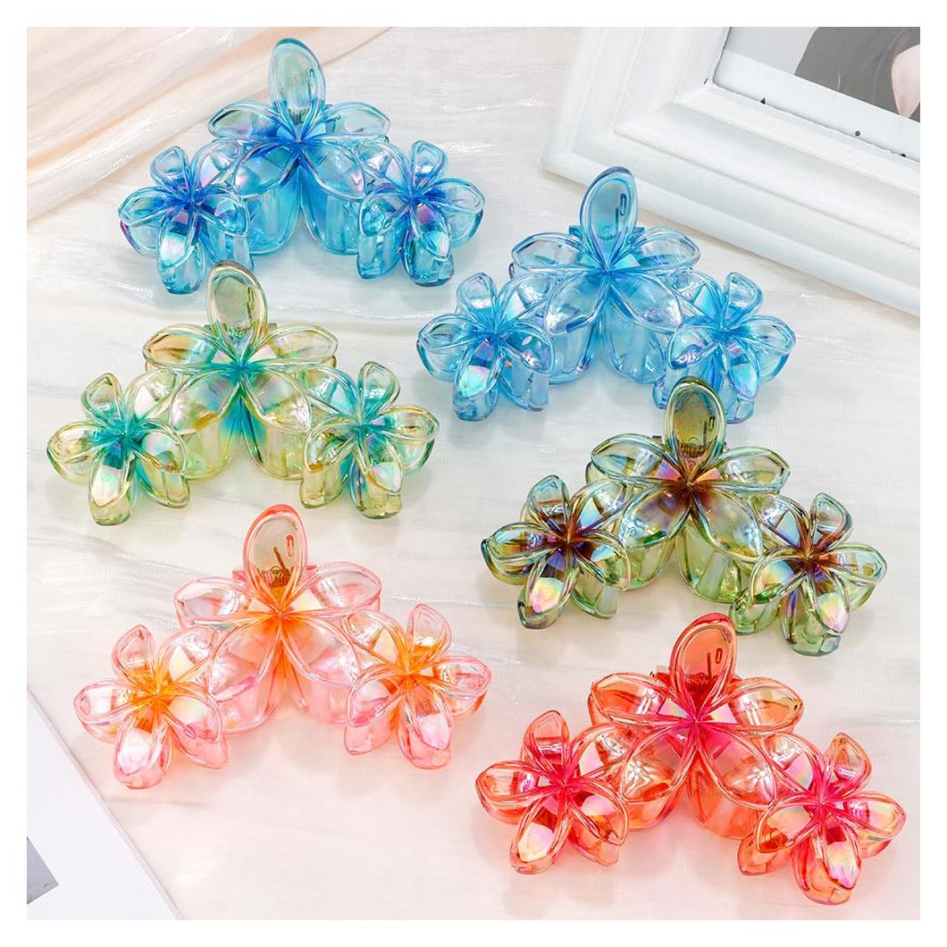 Clips de Garra de Flor Tropical Ahoney - 6 Piezas, Acabado Mate