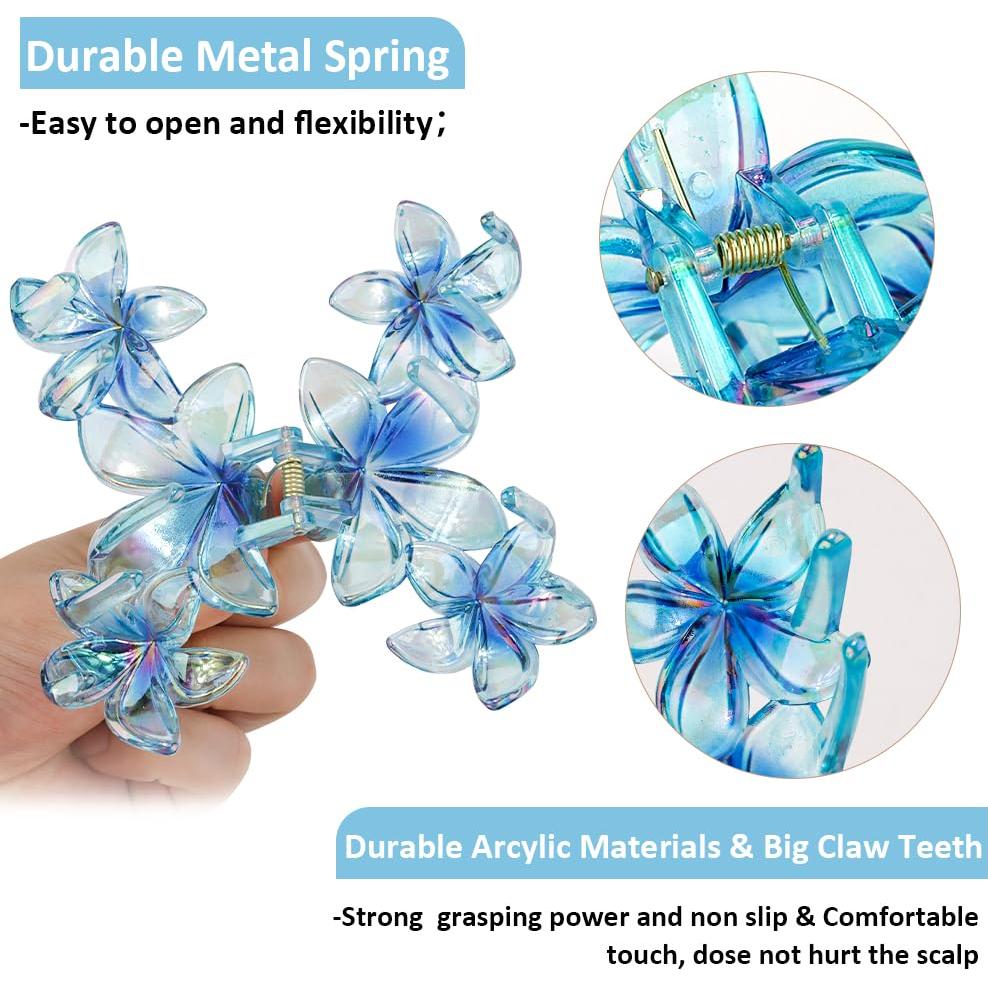 Clips de Garra de Flor Tropical Ahoney - 6 Piezas, Acabado Mate