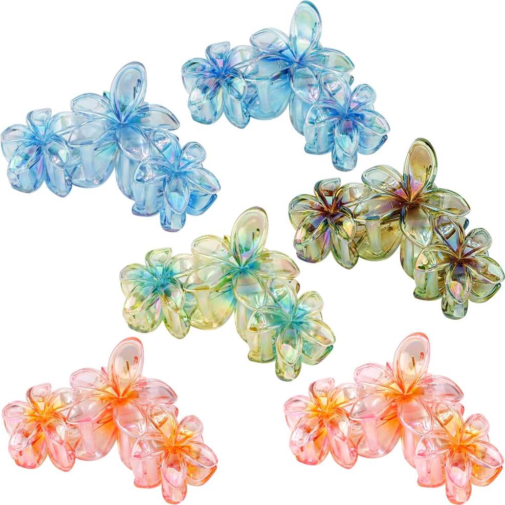 Clips de Garra de Flor Tropical Ahoney - 6 Piezas, Acabado Mate