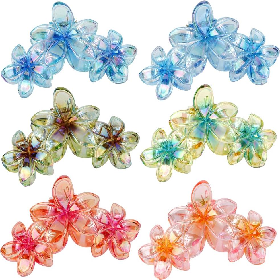 Clips de Garra de Flor Tropical Ahoney - 6 Piezas, Acabado Mate