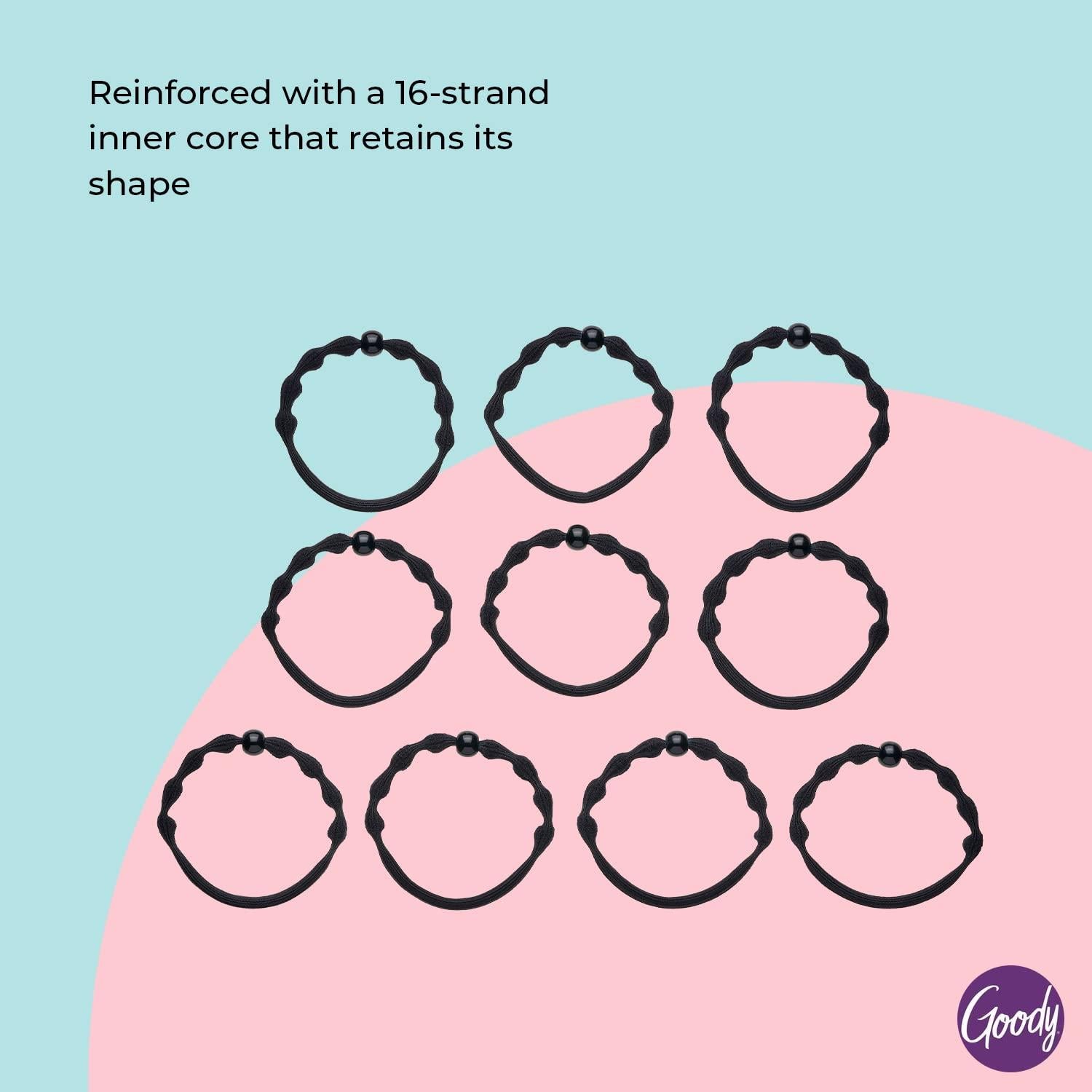 Elásticos para Cabello Goody Ouchless Fino Negro 10 Unidades