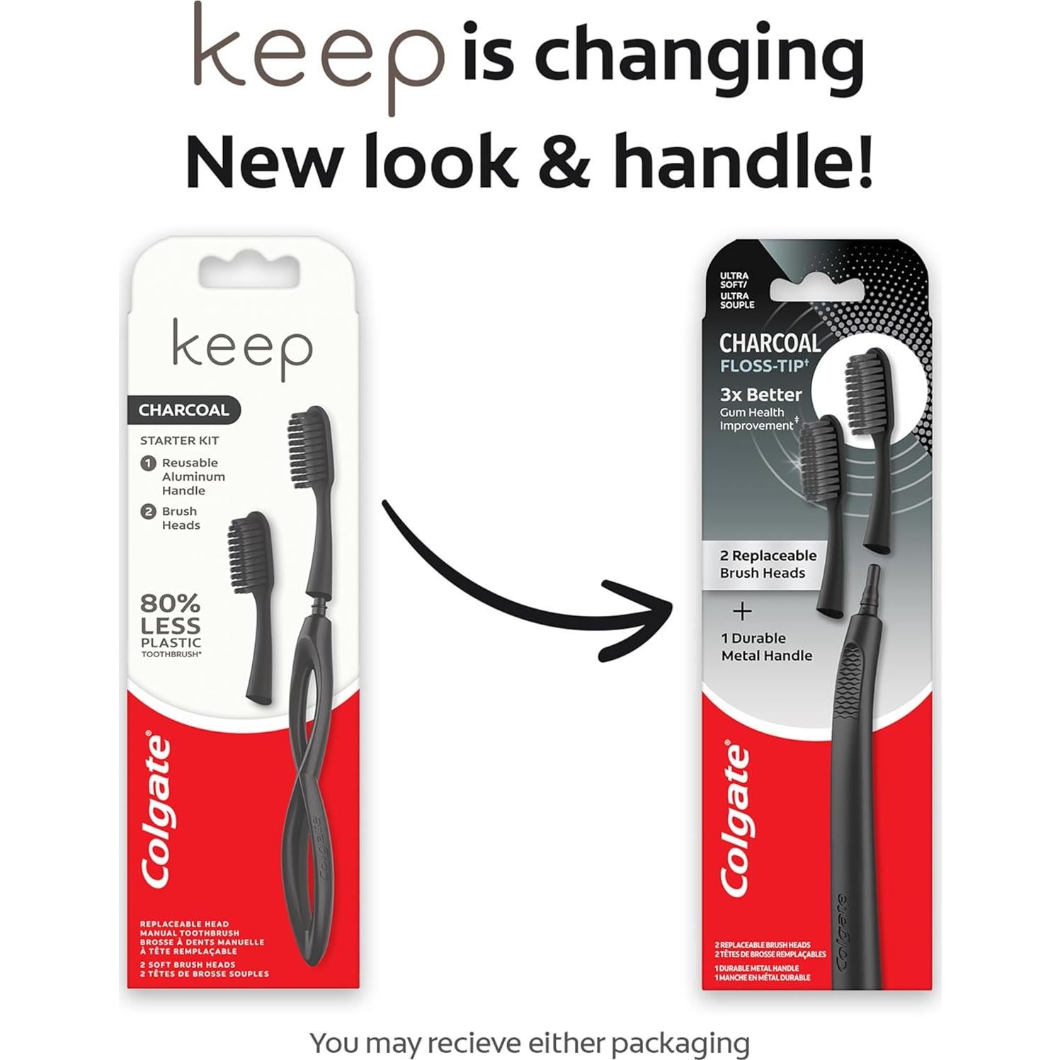 Kit Cepillo Dientes Colgate Keep Charcoal 2 Cabezales Reemplazables