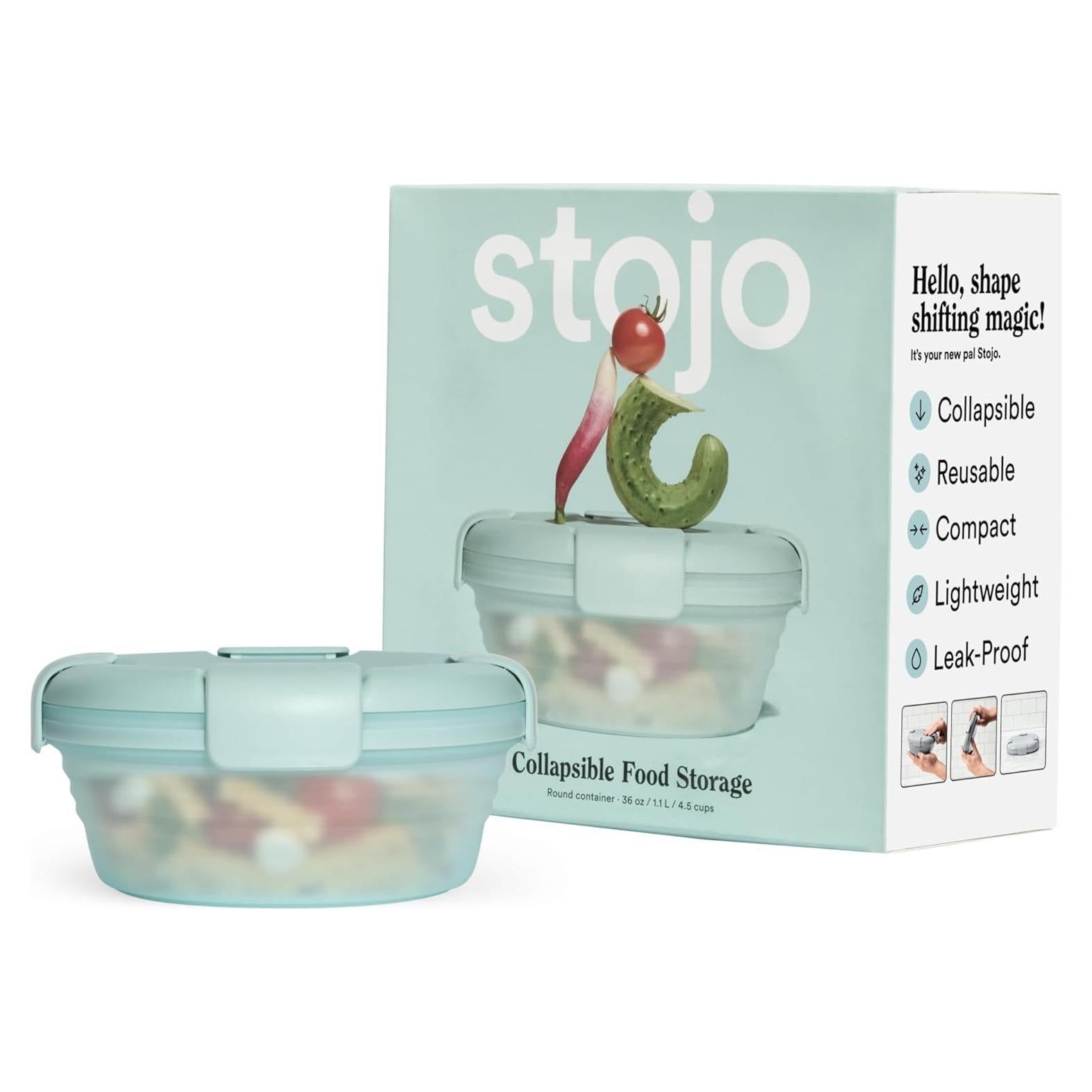 Tazón Plegable Stojo Acuamarina 1065ml Silicona Reutilizable