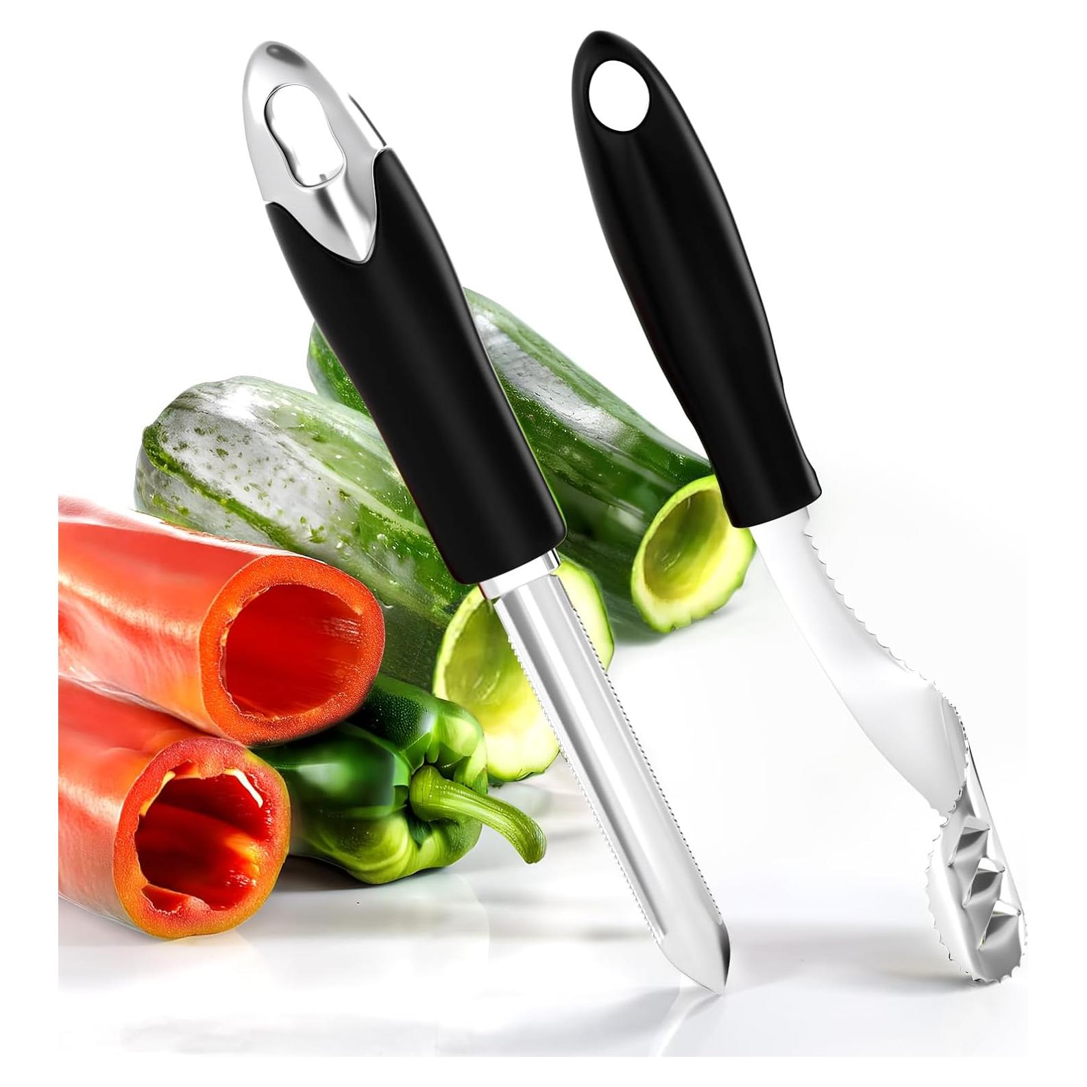 Set de 2 Corers de Pimiento y Calabacín Newness - Acero Inoxidable