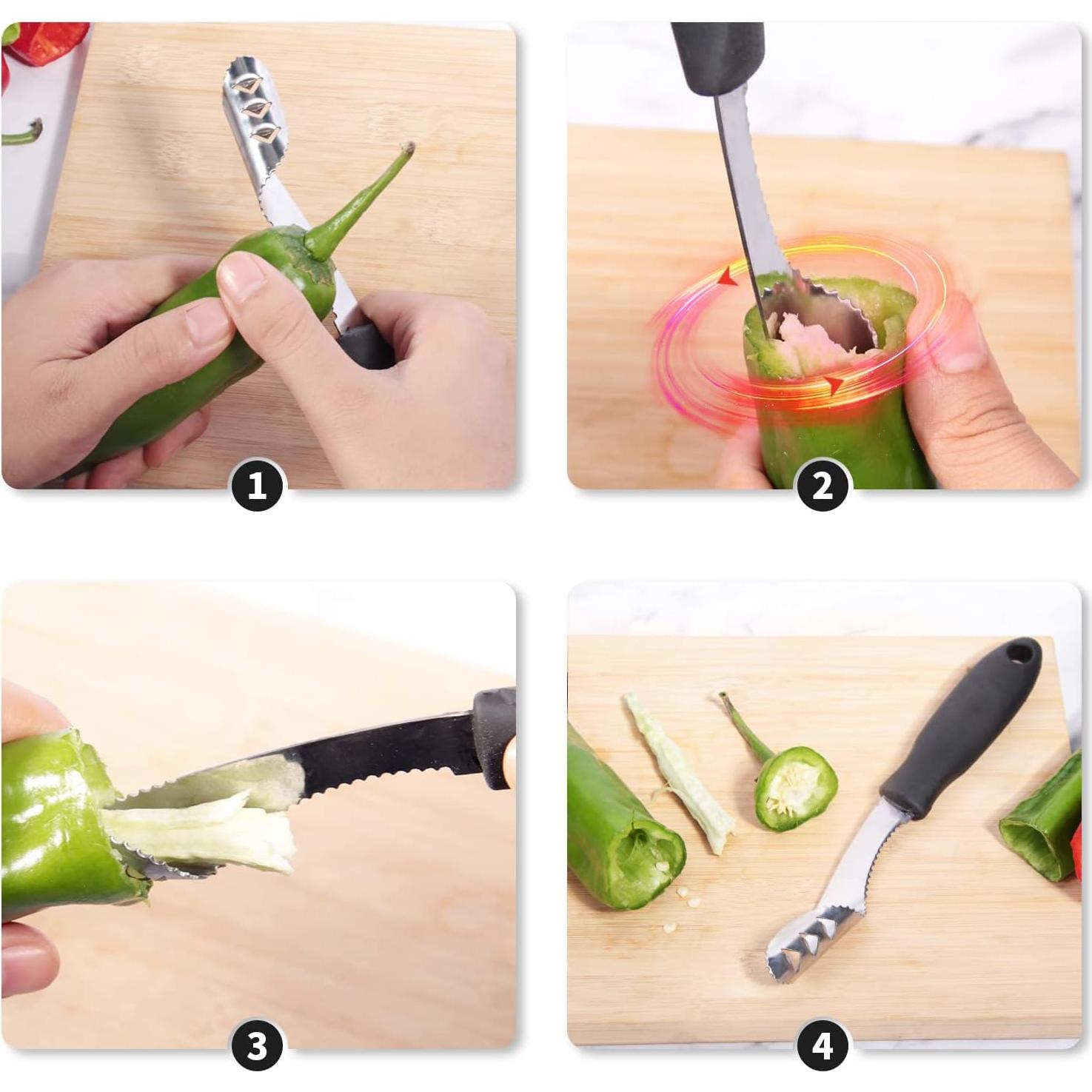 Set de 2 Corers de Pimiento y Calabacín Newness - Acero Inoxidable