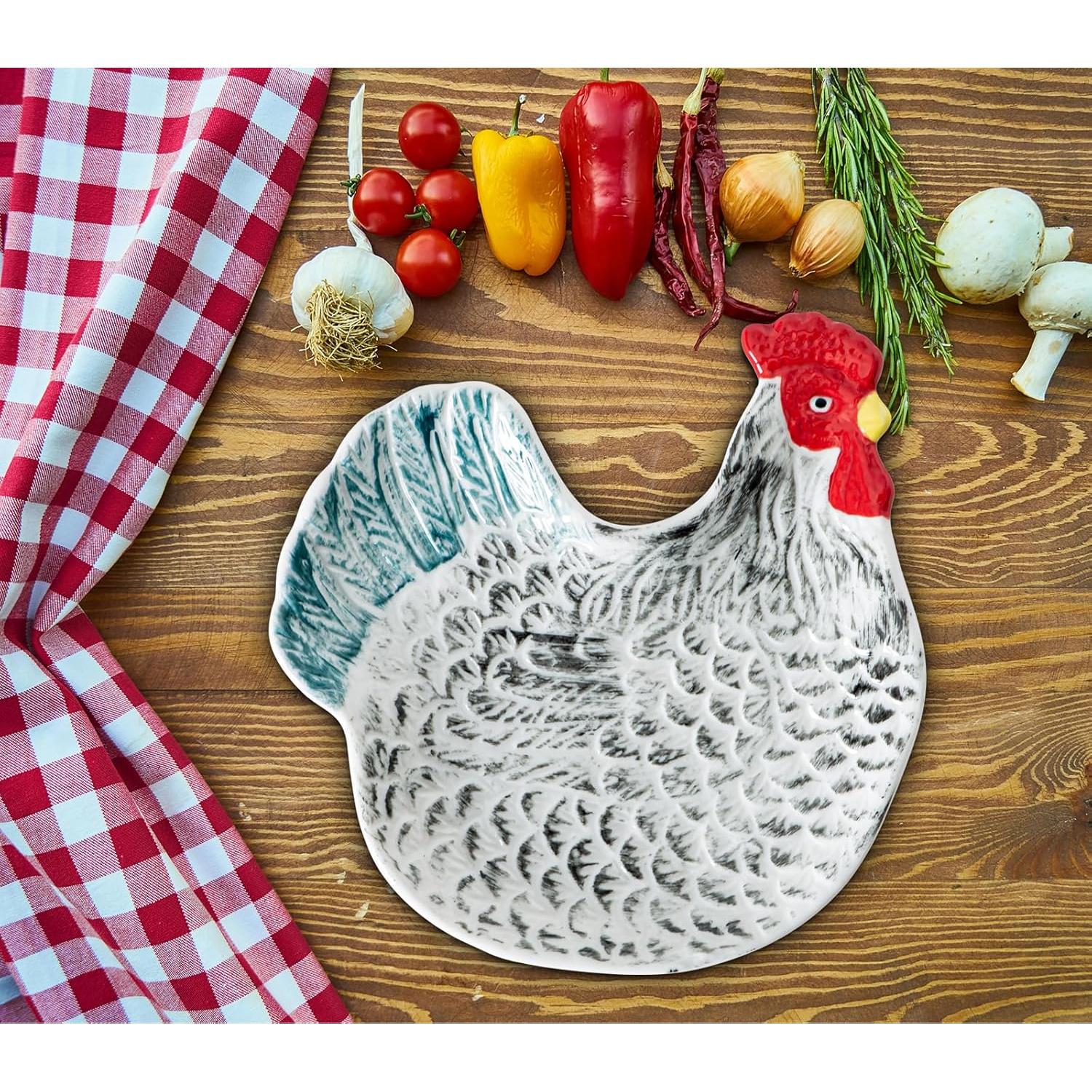 Soporte para cuchara de cerámica gallo colorido Meitao