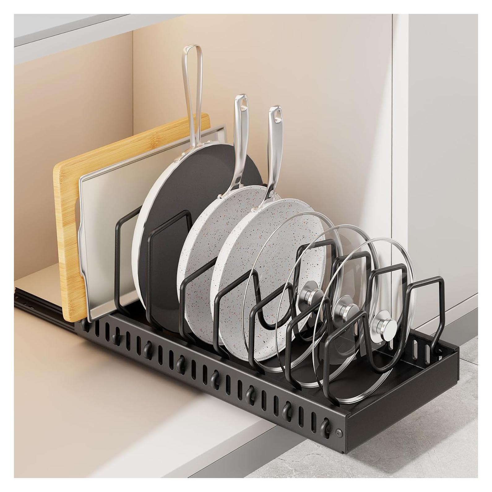 Organizador de Ollas y Sartenes SUNZOS con 8 Divisores Ajustables