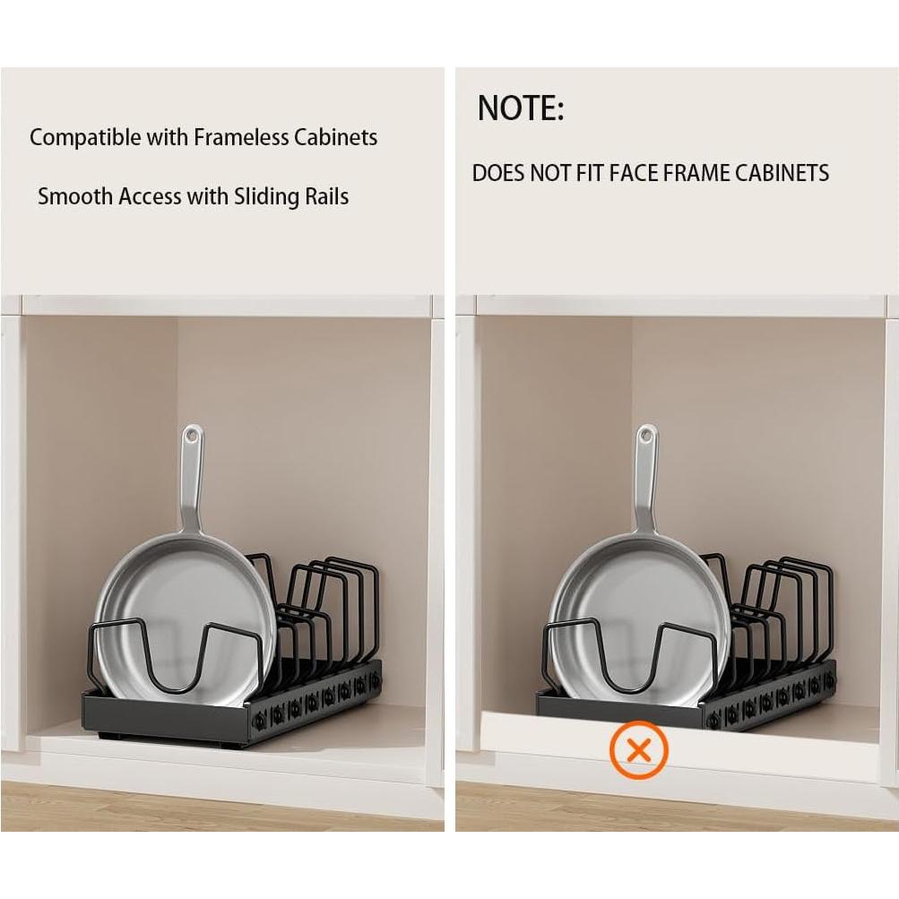 Organizador de Ollas y Sartenes SUNZOS con 8 Divisores Ajustables