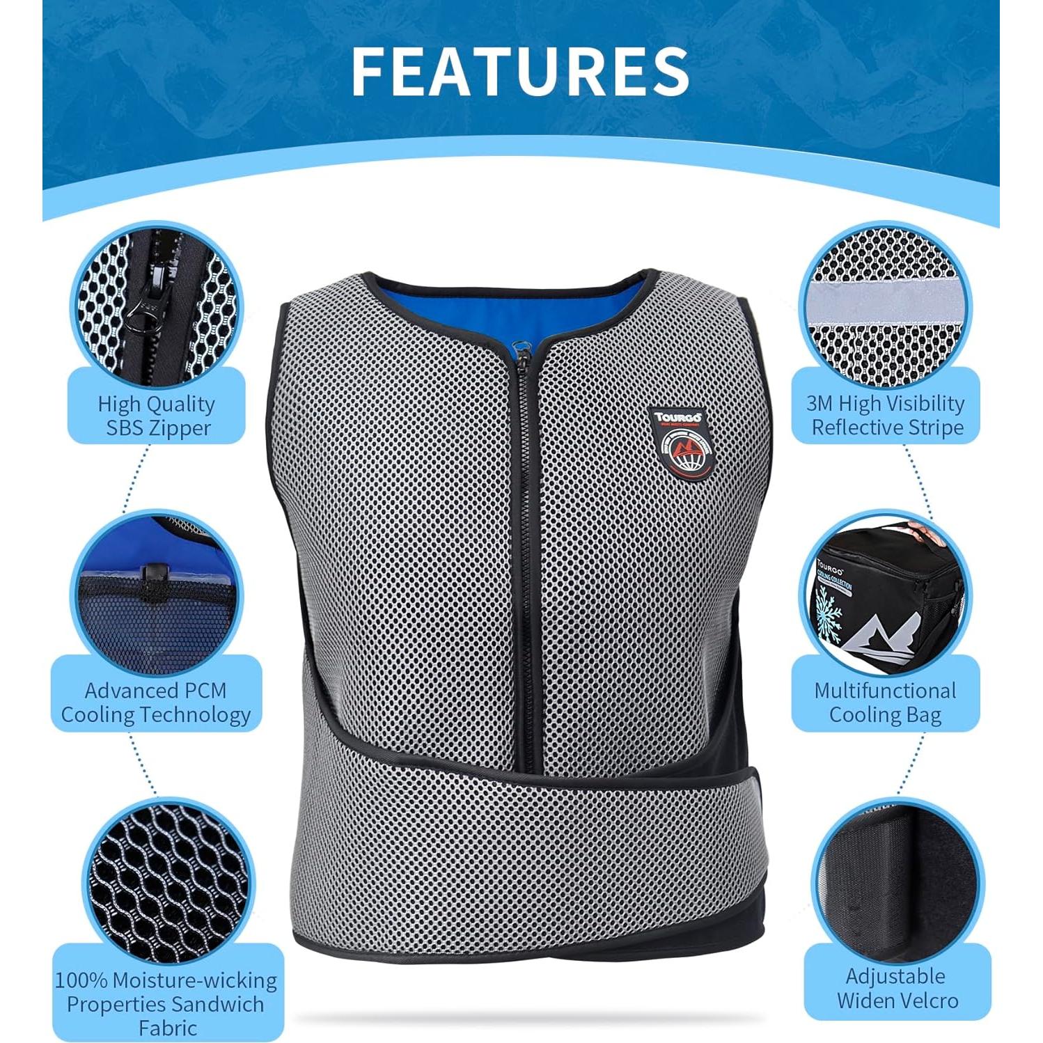 Chaleco Enfriamiento PCM Tourgo Unisex S-XL 3 Paquetes