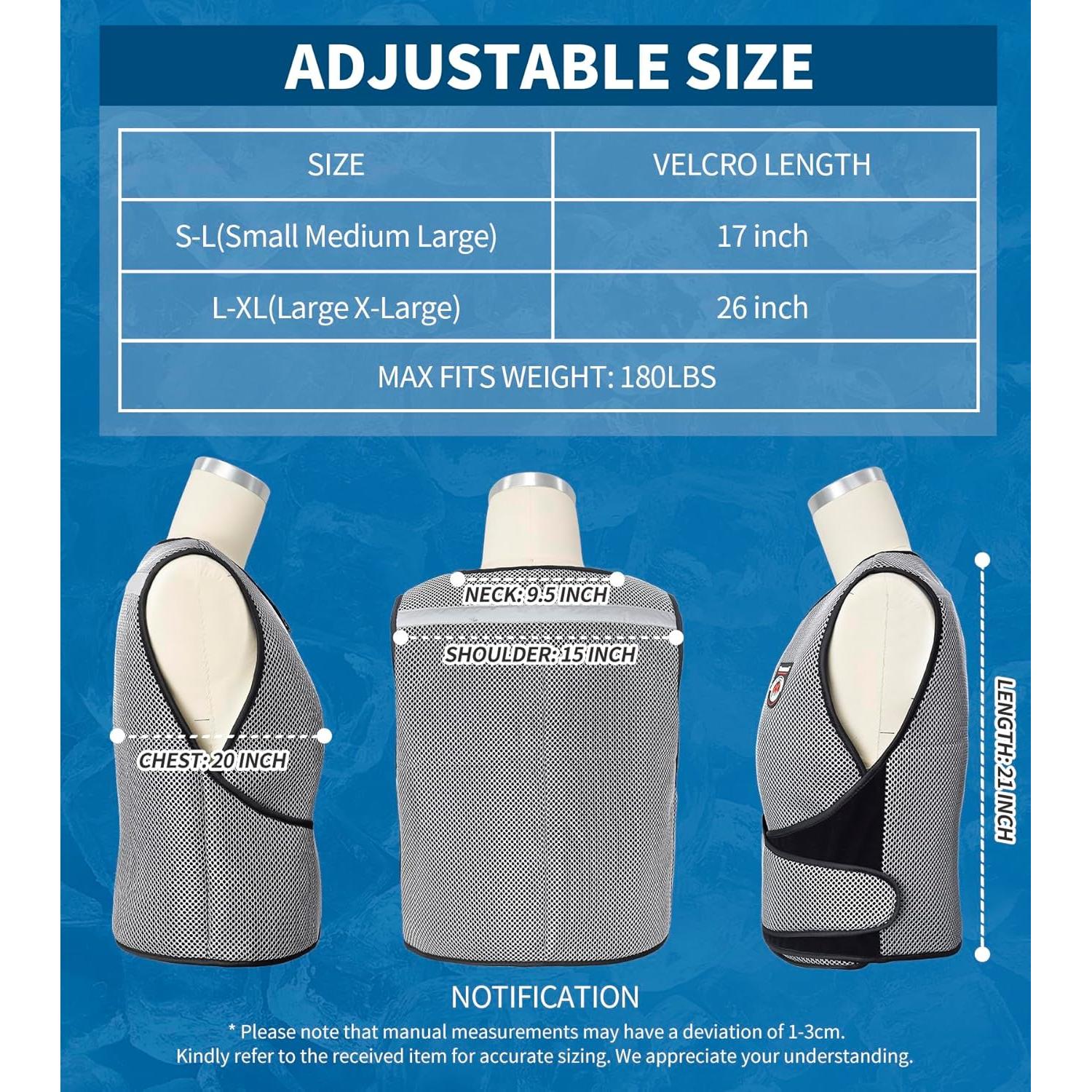 Chaleco Enfriamiento PCM Tourgo Unisex S-XL 3 Paquetes