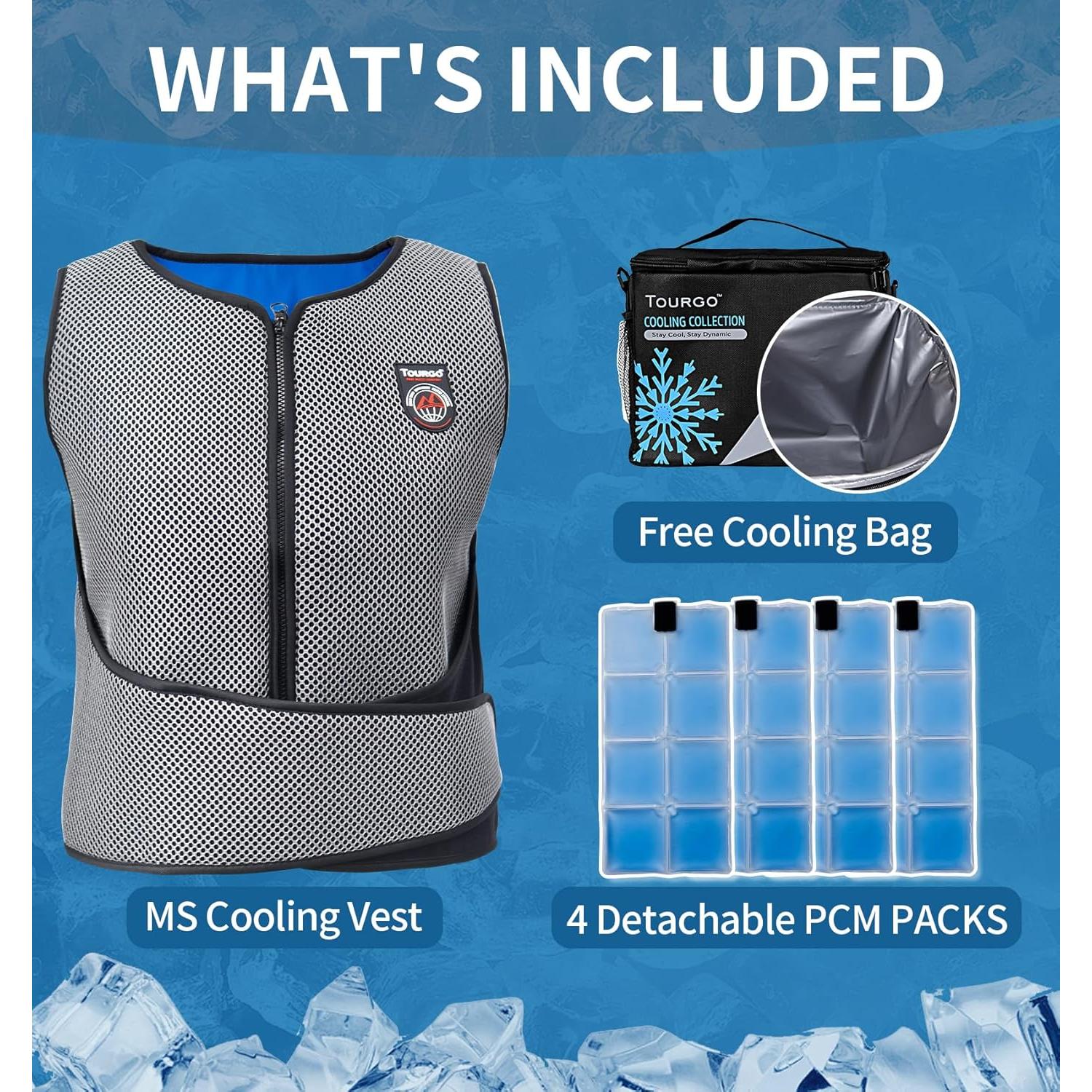 Chaleco Enfriamiento PCM Tourgo Unisex S-XL 3 Paquetes