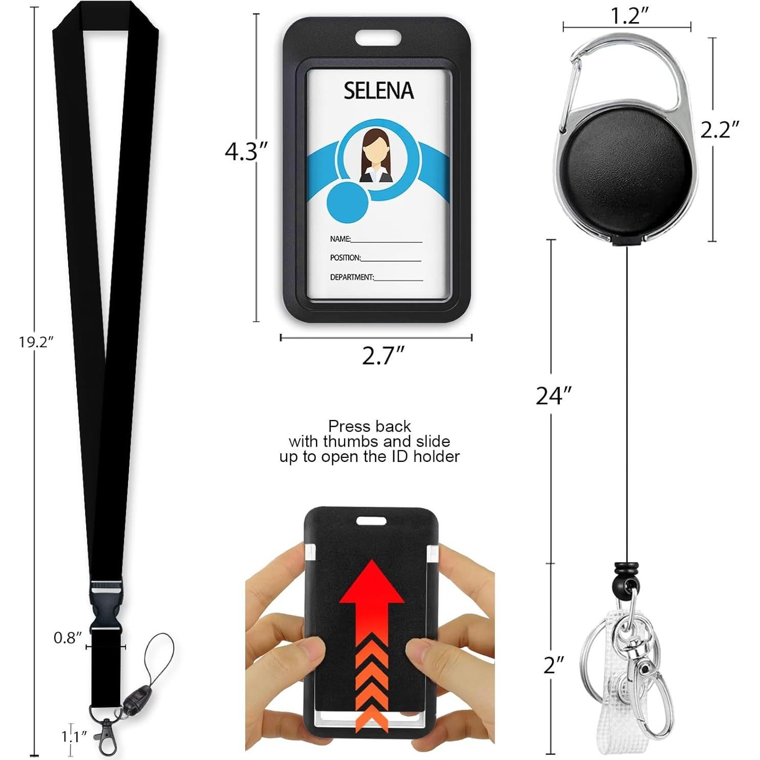 Cinta Retráctil para Identificación Immaturus Negro 60.96 cm