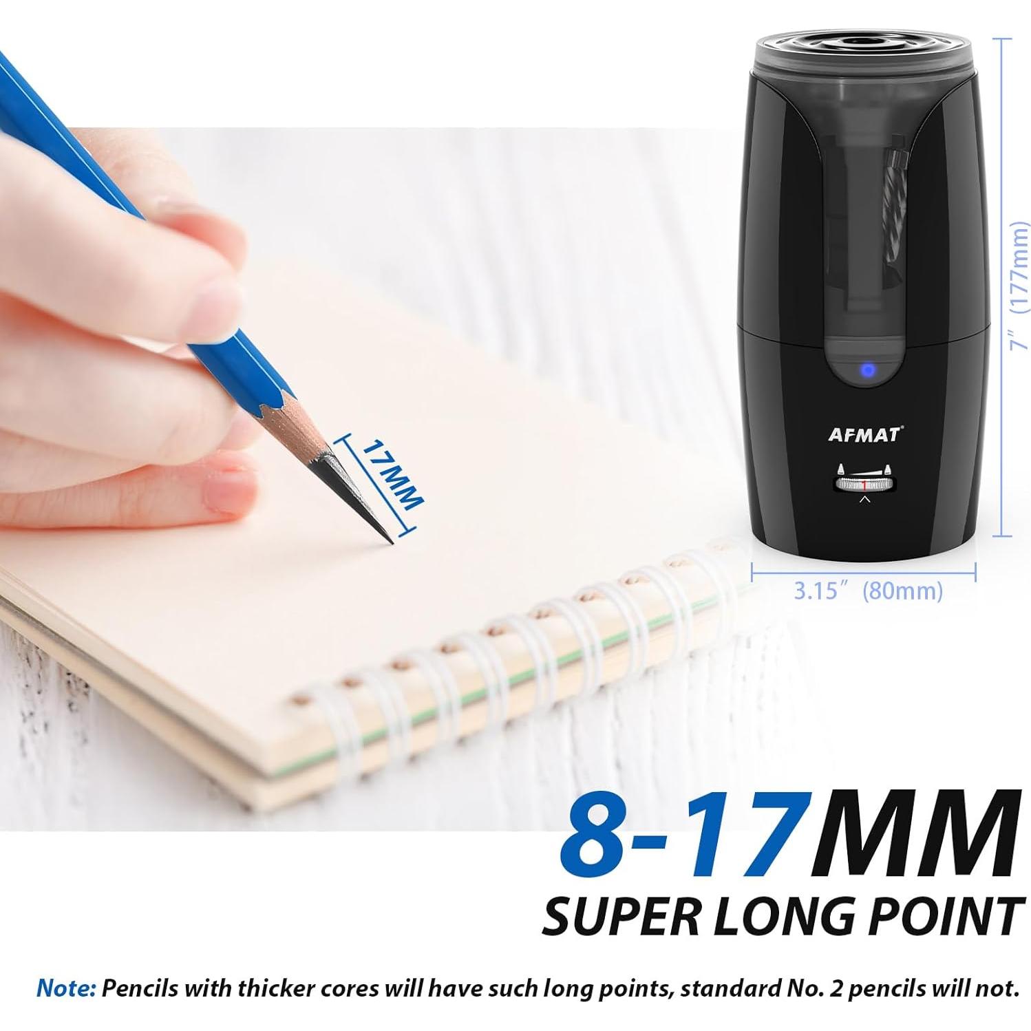 Sacapuntas Eléctrico Recargable AFMAT Punta Larga 6-12mm