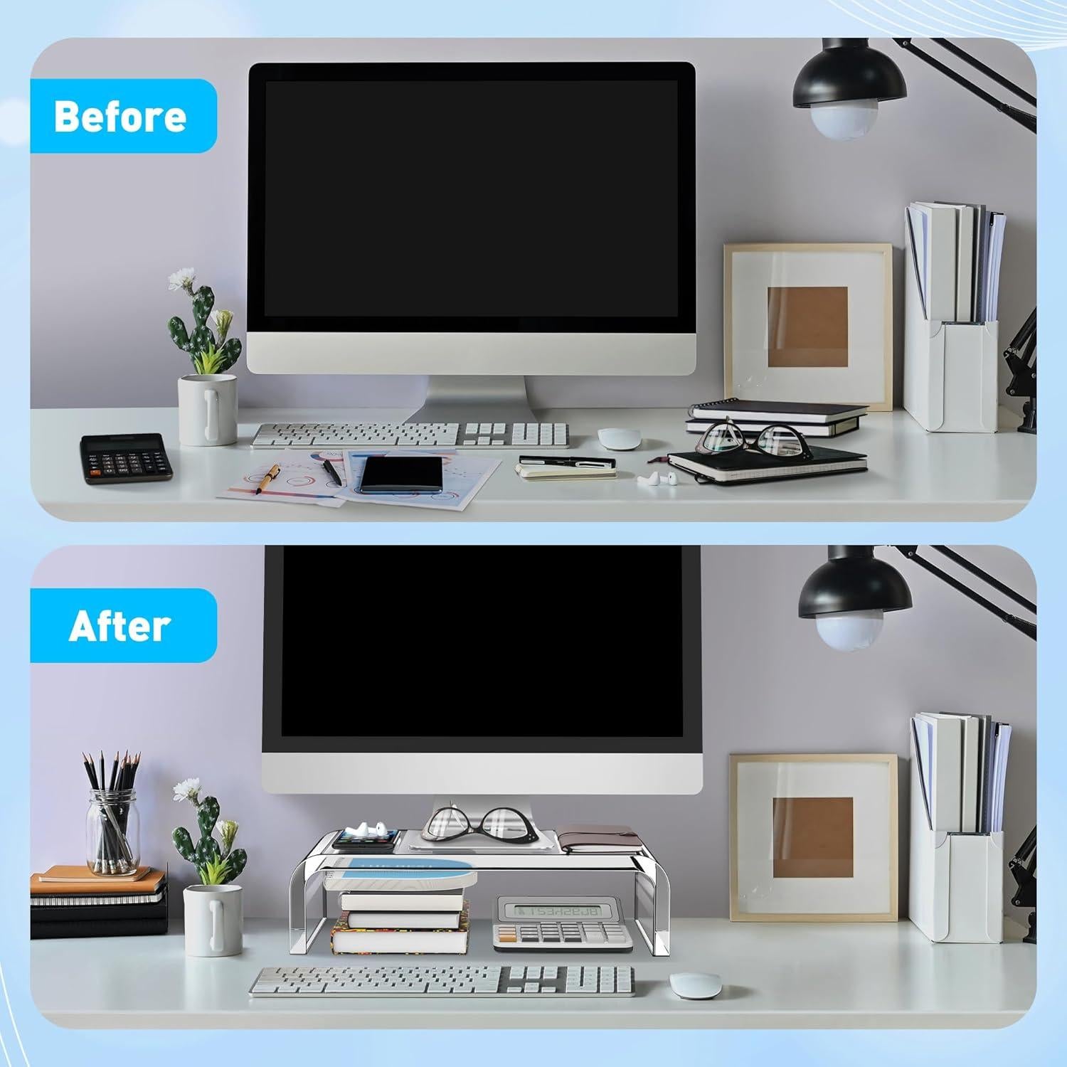 Soporte de Monitor Acrílico AboveTEK MS-203A - Elevador Ergonómico