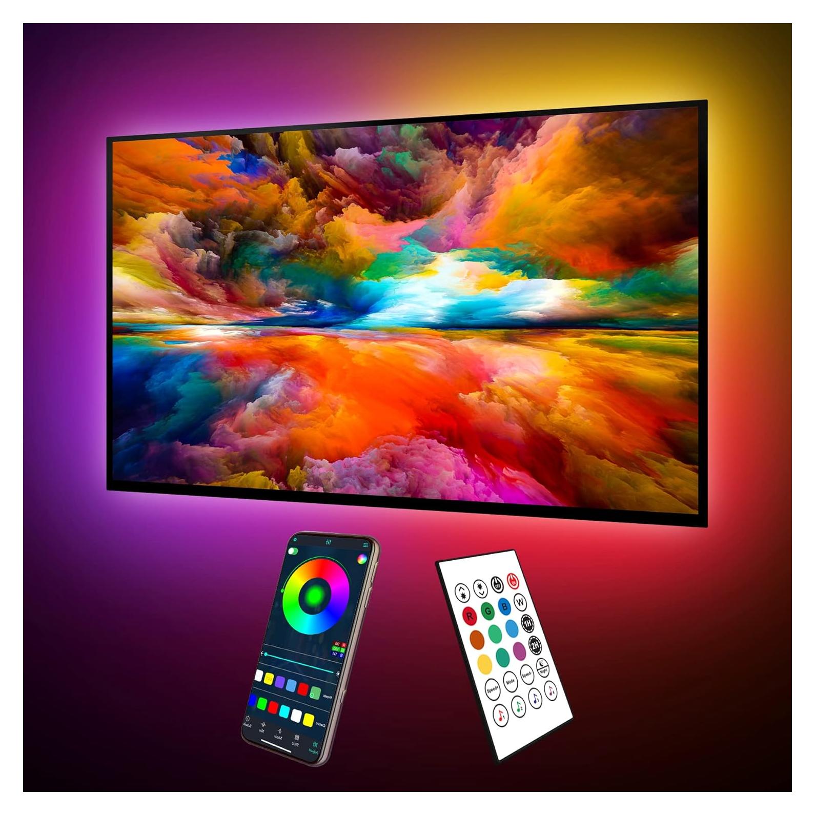 Luz de Fondo LED Maylit ICRGB 5m para TV 65-75" Bluetooth