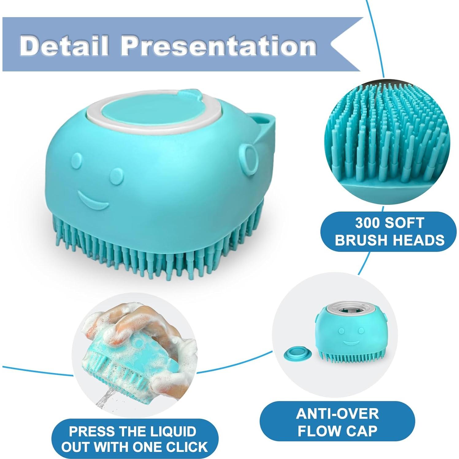 Juego de Baño para Mascotas IDQQUQQ: Guantes y Cepillo Azul