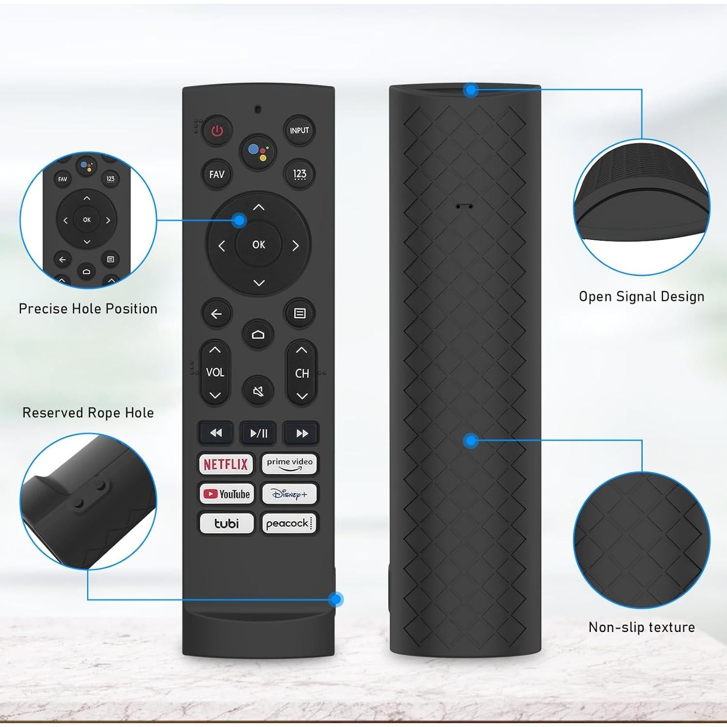 Funda de Silicona para Control Remoto ERF3A90 JCMOYUTY Negra