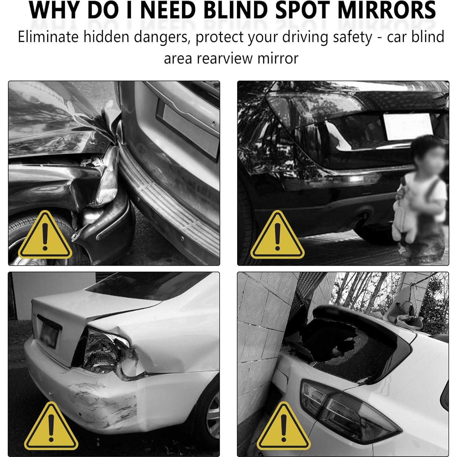 Espejo Convexo de Punto Ciego IHOTDER 2PCS HD 360°