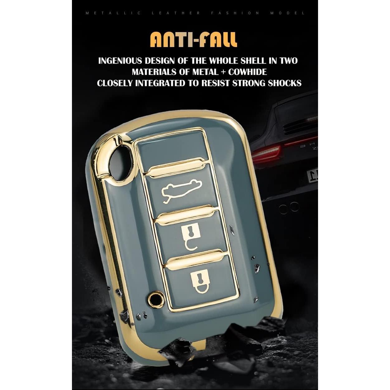 Cubierta de llavero HIBEYO para Mitsubishi 2016-2021 - Negro