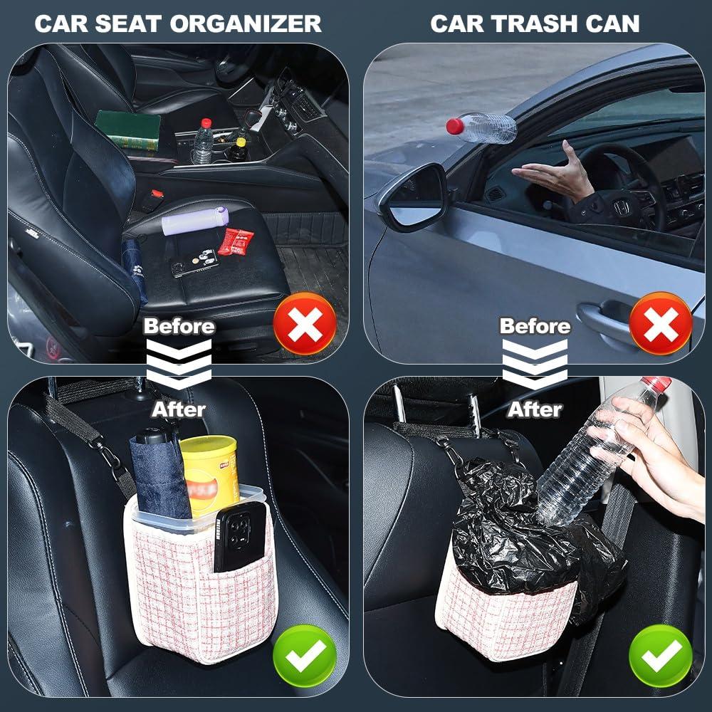 Basurero Multifuncional para Automóvil AuMoHall Rosa 15x10x18cm