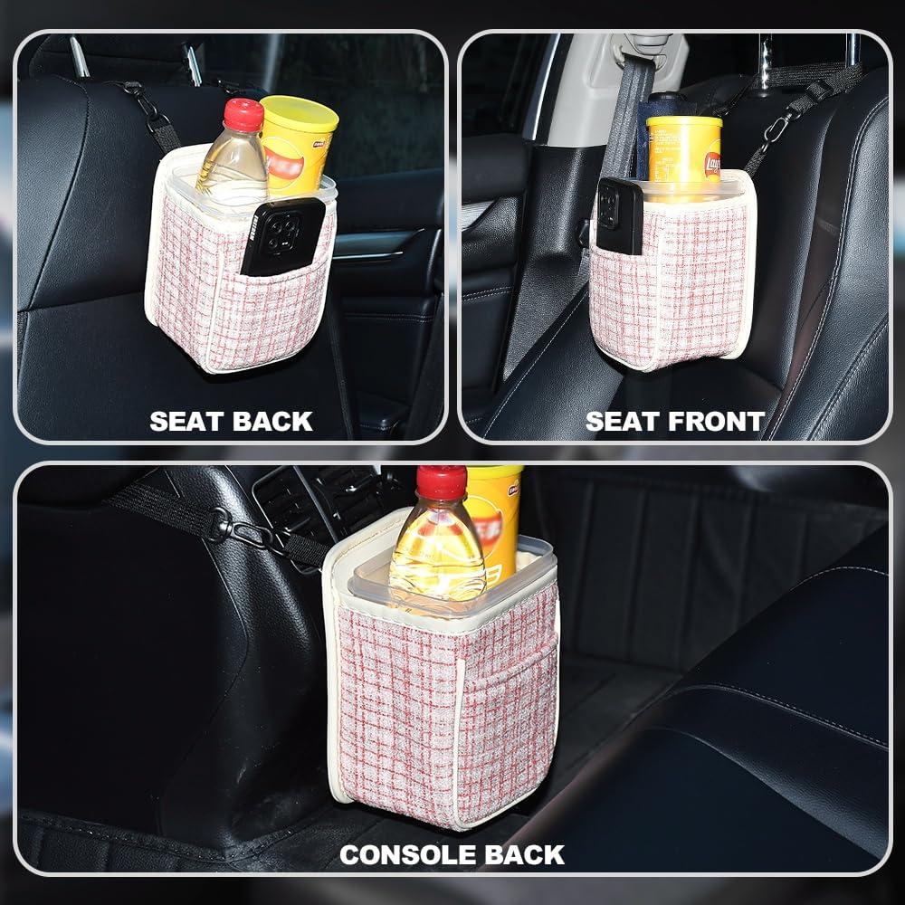 Basurero Multifuncional para Automóvil AuMoHall Rosa 15x10x18cm