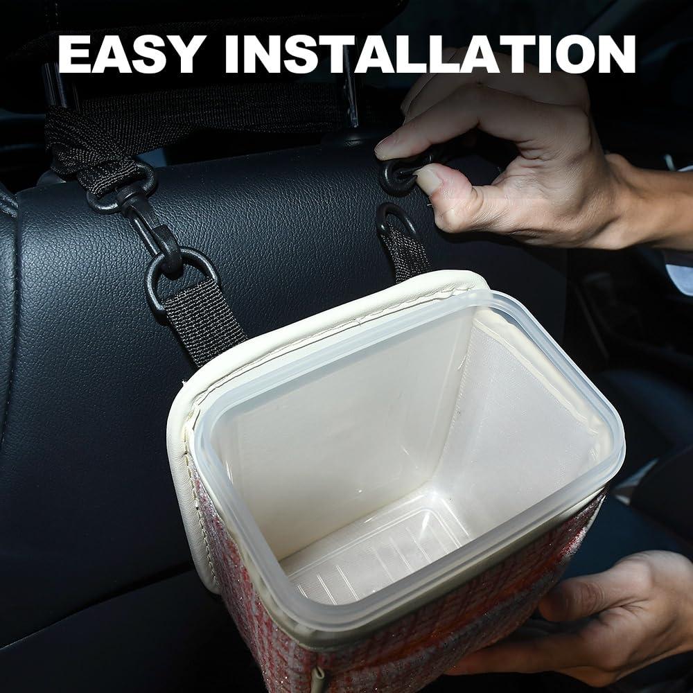 Basurero Multifuncional para Automóvil AuMoHall Rosa 15x10x18cm