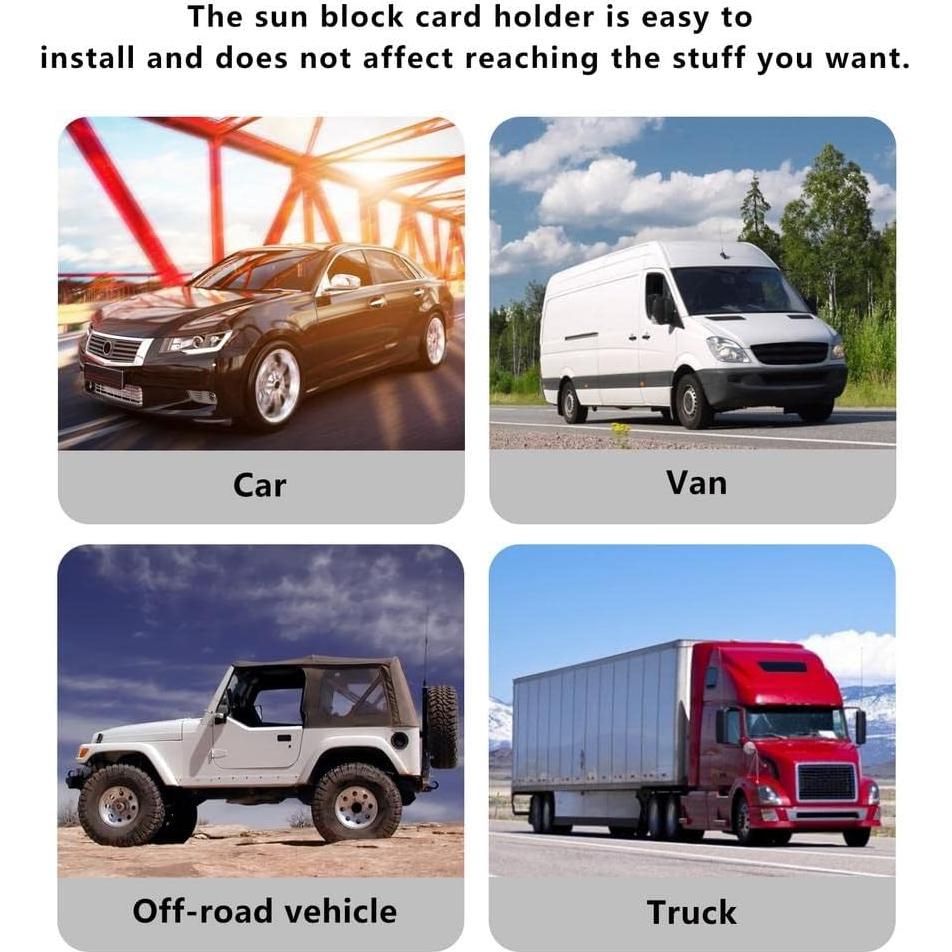 Organizador de Visera de Sol Logctee Negro con Gafas y Cremallera