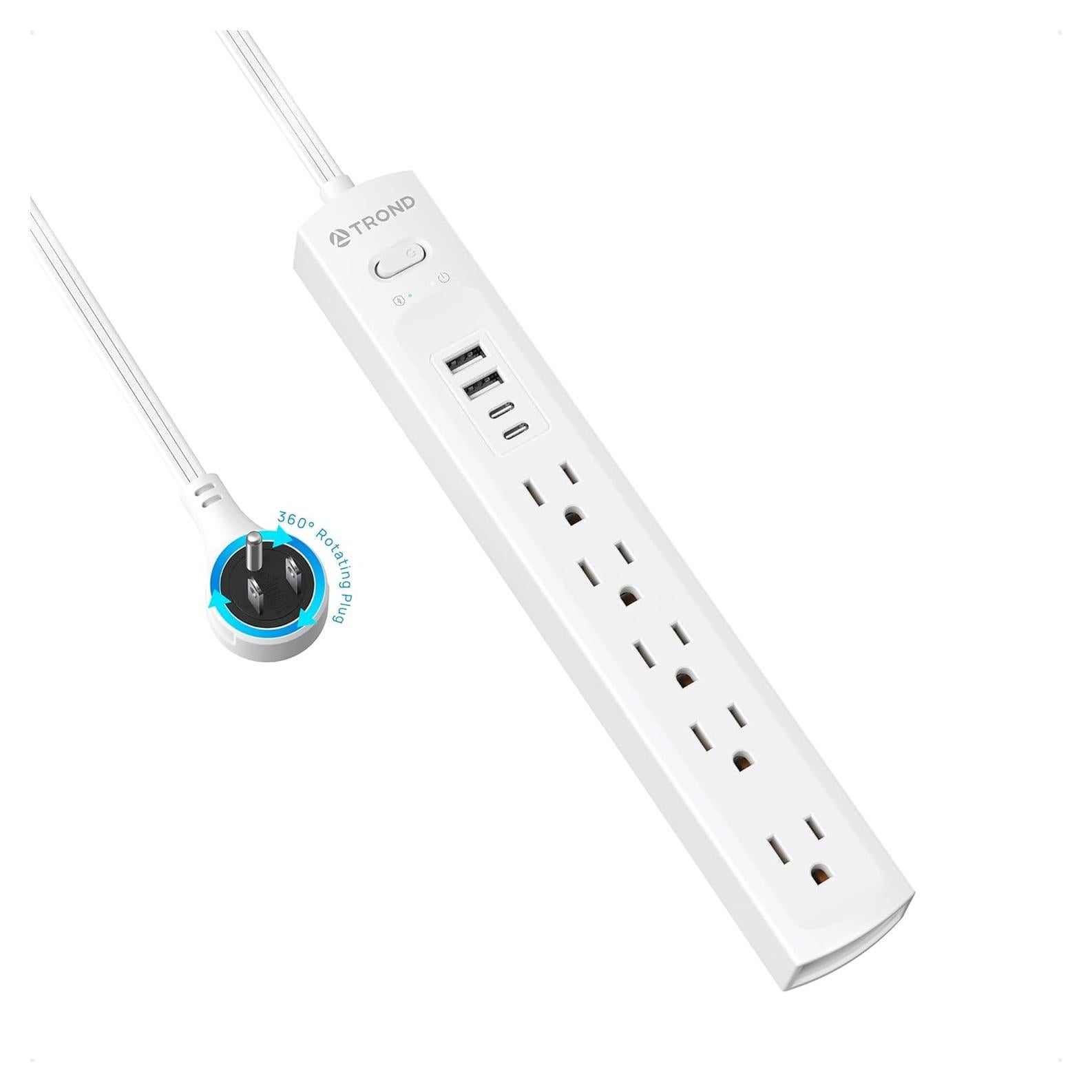 Regleta de Sobretensión TROND 5 Tomas 2 USB C 2 USB A 1440J