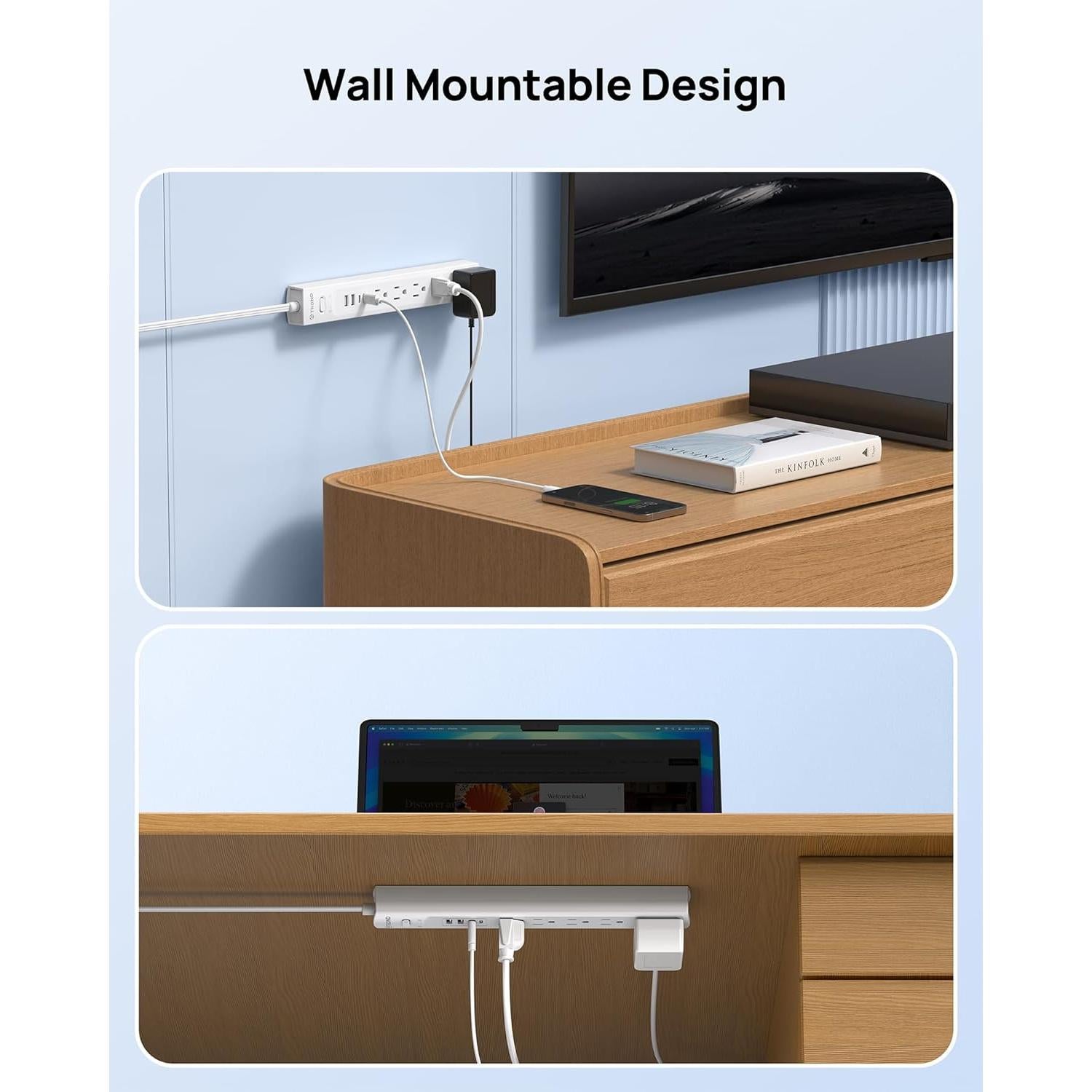 Regleta de Sobretensión TROND 5 Tomas 2 USB C 2 USB A 1440J