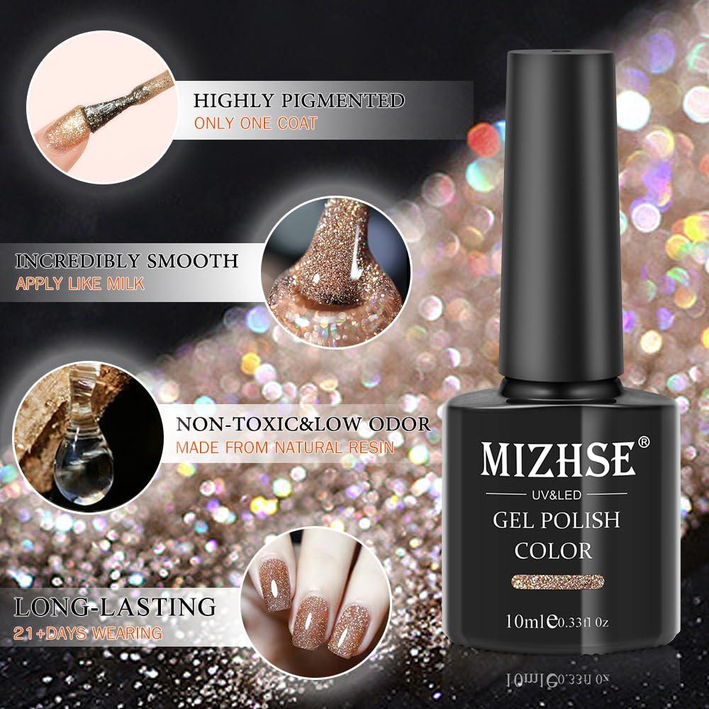 Esmalte de Uñas de Gel MIZHSE Dorado Brillante 40g
