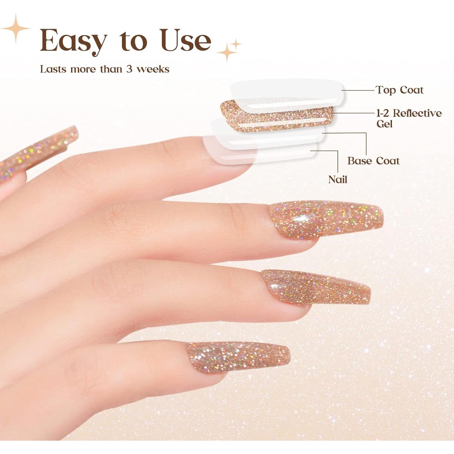 Esmalte de Uñas de Gel MIZHSE Dorado Brillante 40g