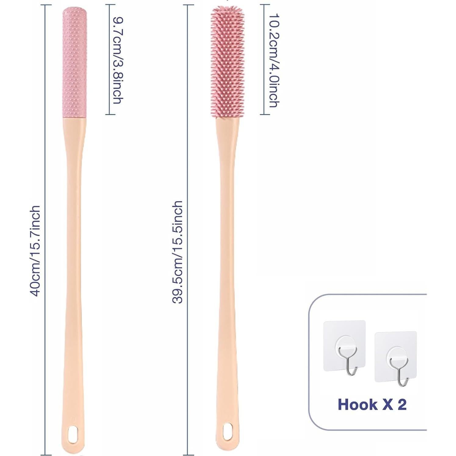 Paquete de 2 cepillos de limpieza de pies Fivaran 40 cm Gris