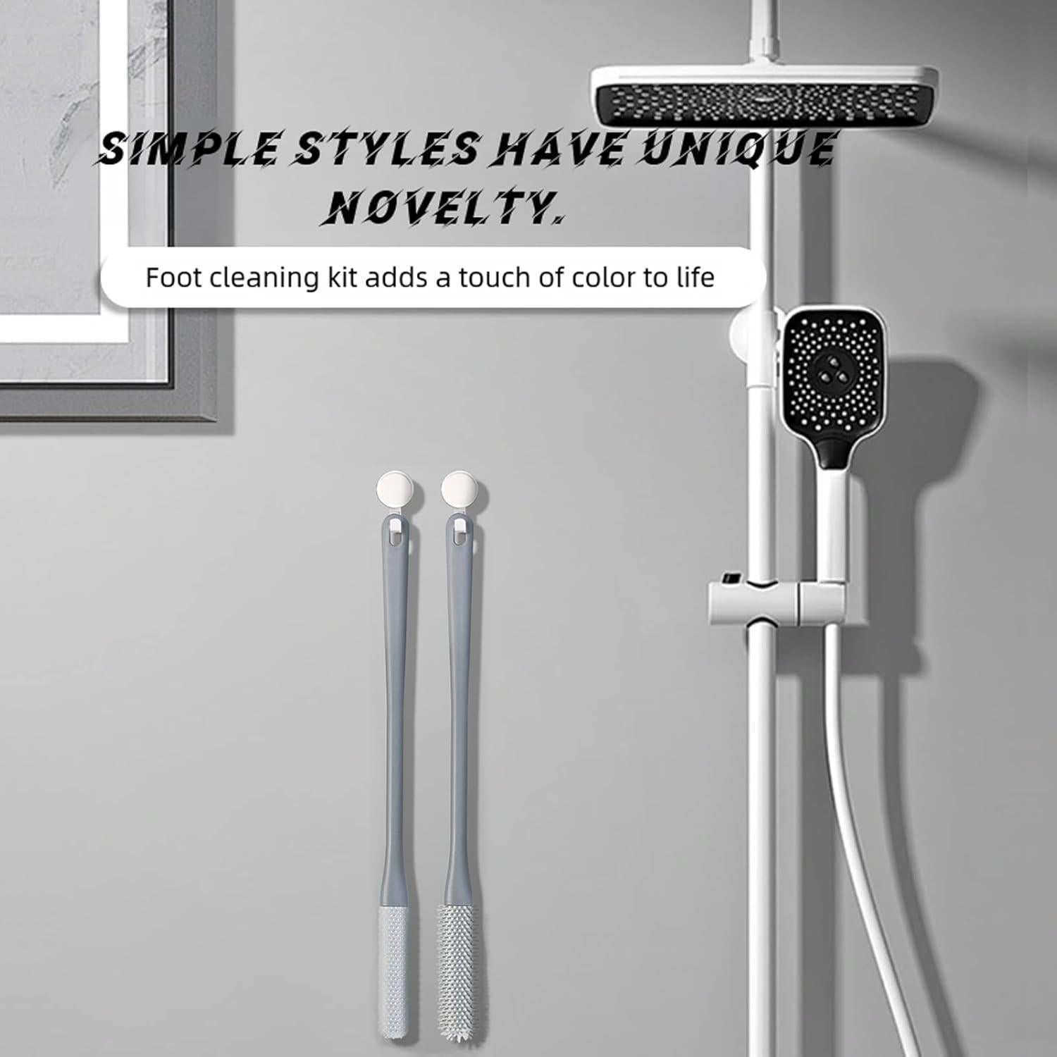 Paquete de 2 cepillos de limpieza de pies Fivaran 40 cm Gris