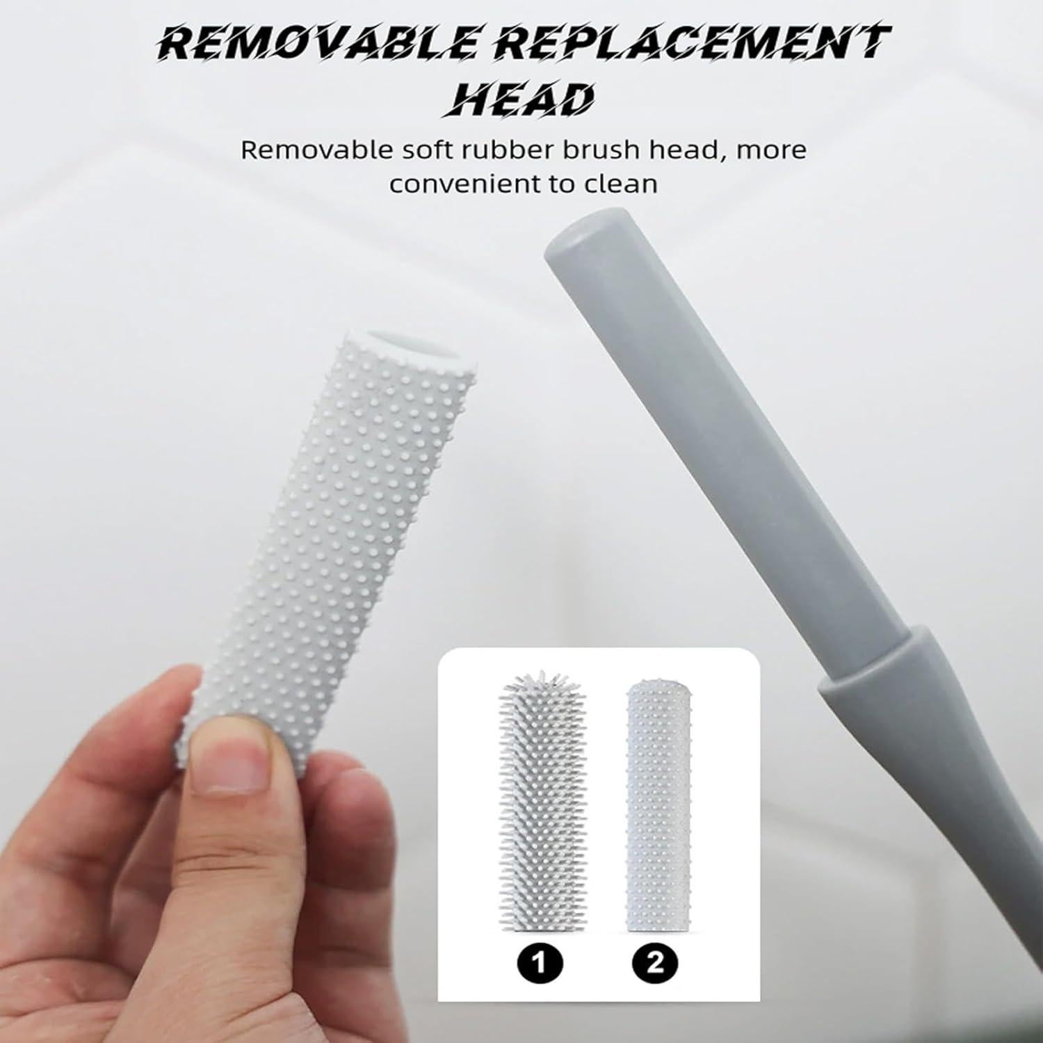 Paquete de 2 cepillos de limpieza de pies Fivaran 40 cm Gris