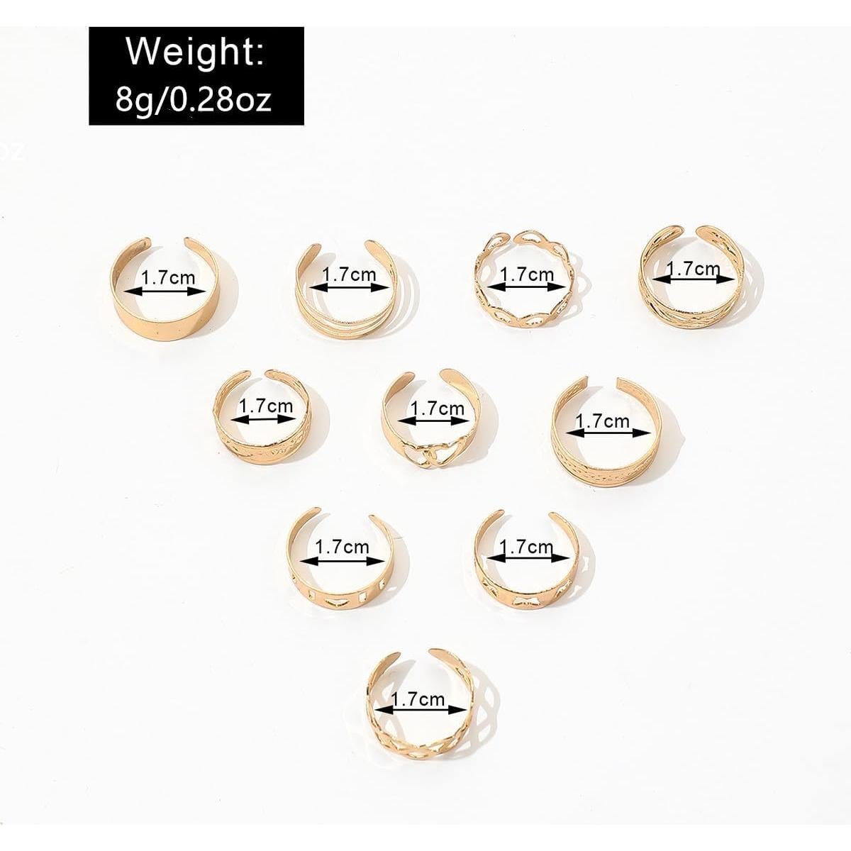 Conjunto de Anillos para Dedos de los Pies INENIMARTJ Dorados