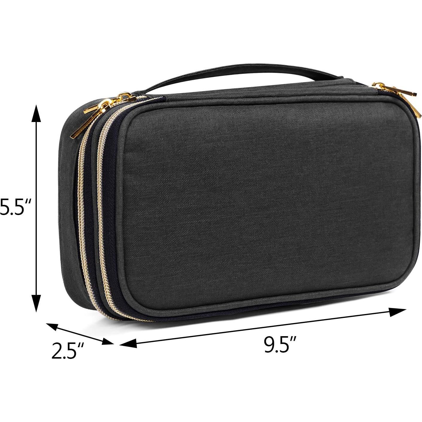 Estuche de Joyería Teamoy Mediano Negro Doble Capa Portátil