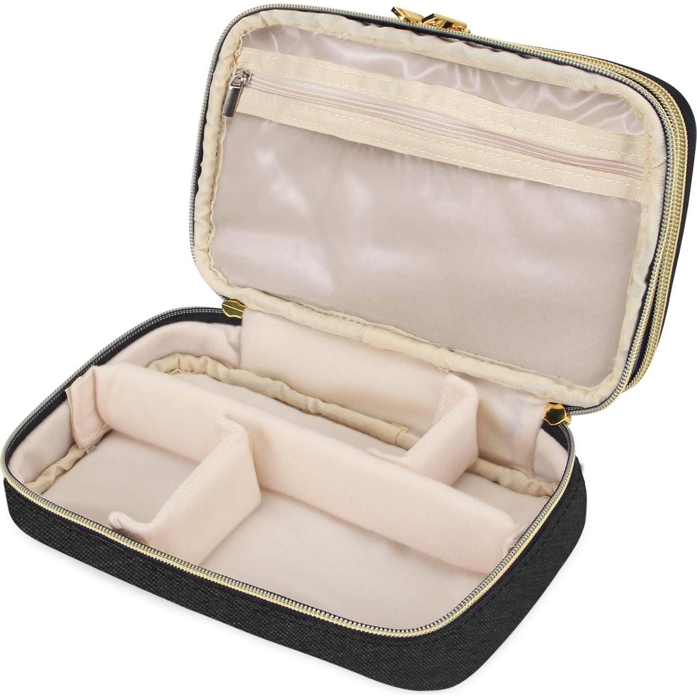 Estuche de Joyería Teamoy Mediano Negro Doble Capa Portátil