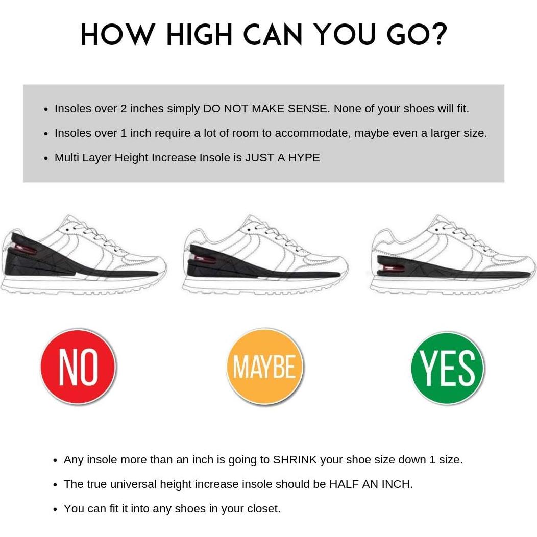 Plantillas Elevadoras CALTO para Hombres - Aumento 1.27 cm