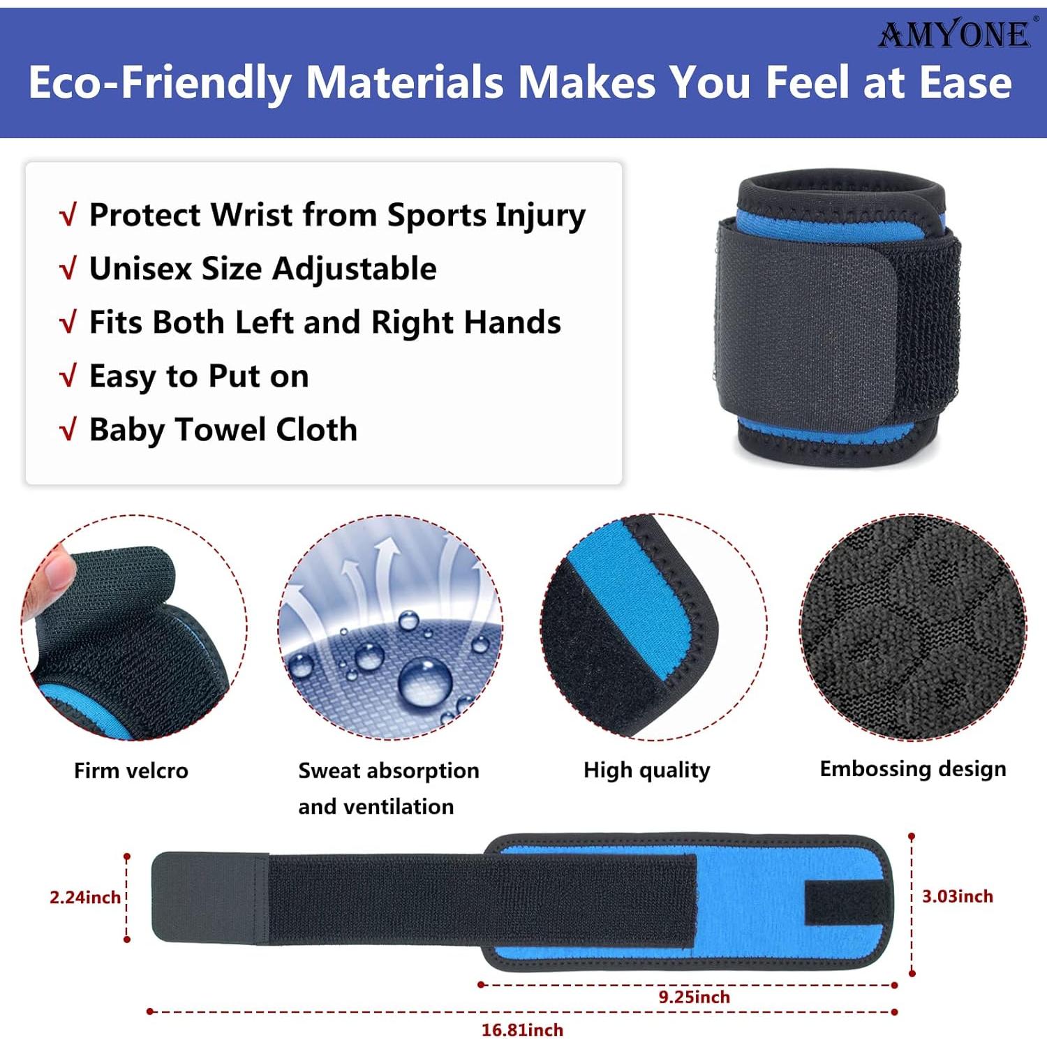 Muñequera Ajustable AMYONE 2 Pack Azul Cielo para Deportes