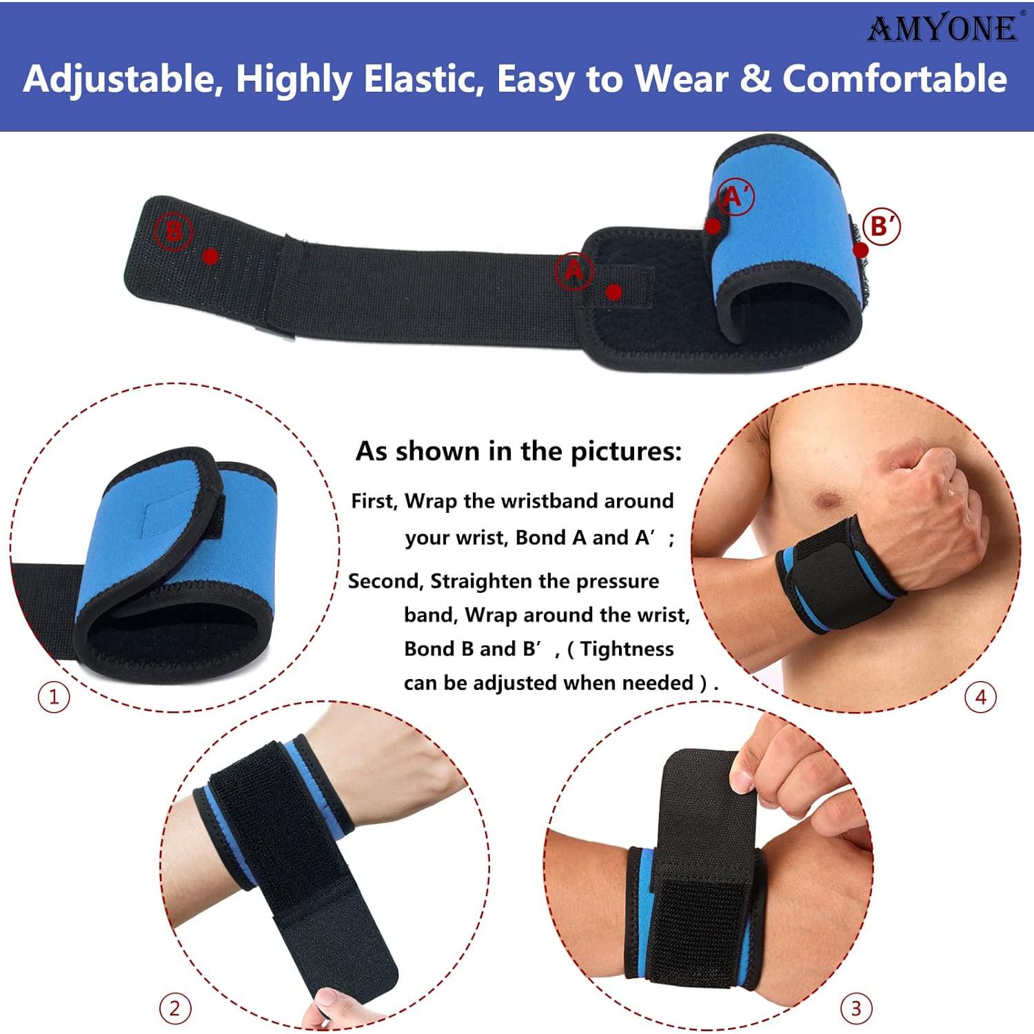 Muñequera Ajustable AMYONE 2 Pack Azul Cielo para Deportes