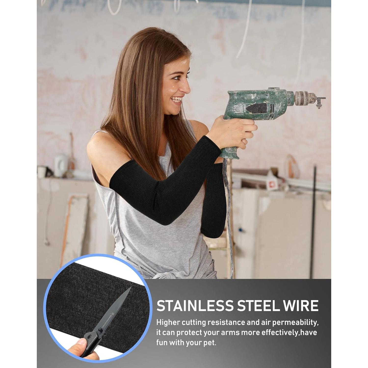 Mangas Protectores para Brazos Geyoga Mediano Negro Anti-Corte