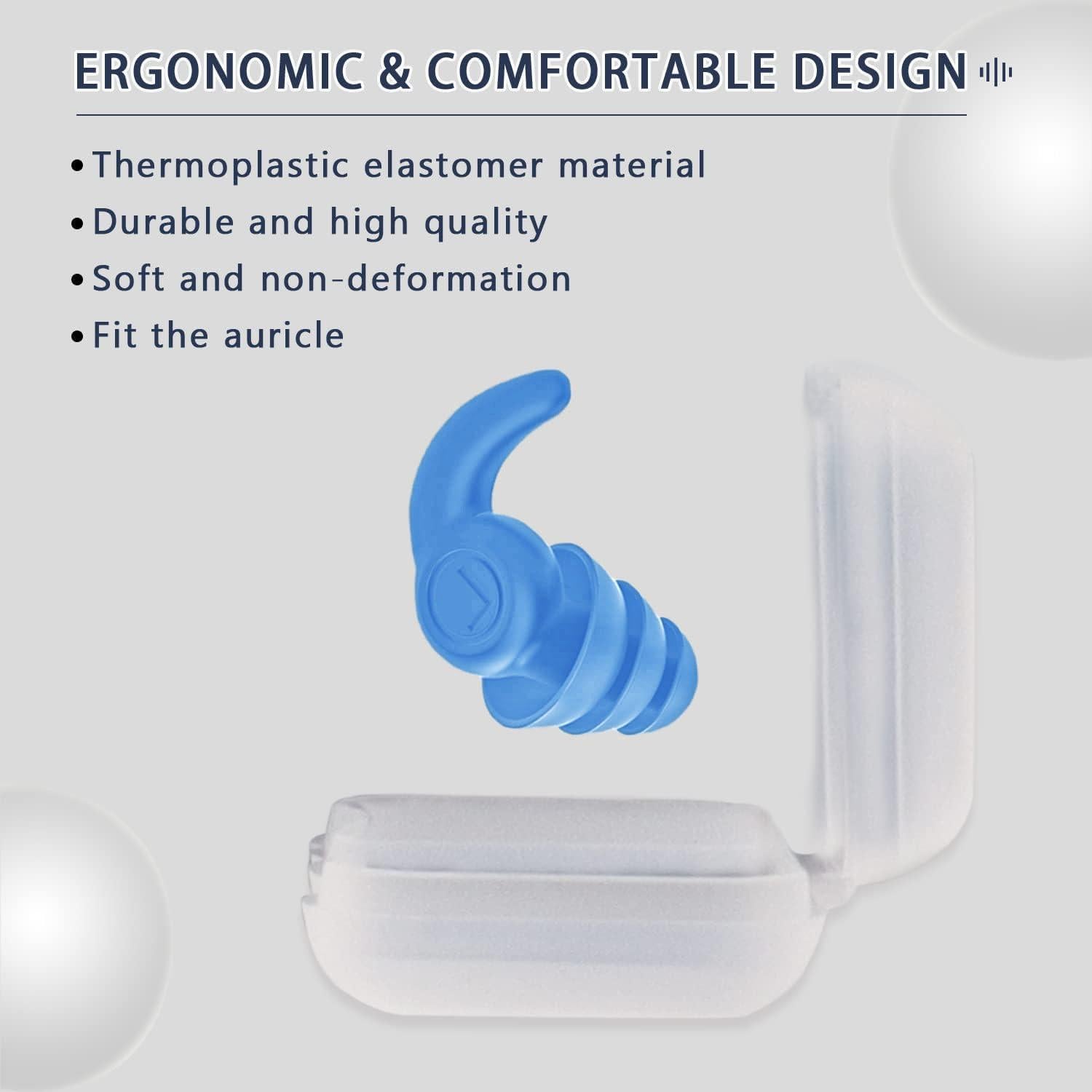 Tapones para Oídos QQJOYCCI Niños 3 Pares Silicona Impermeables