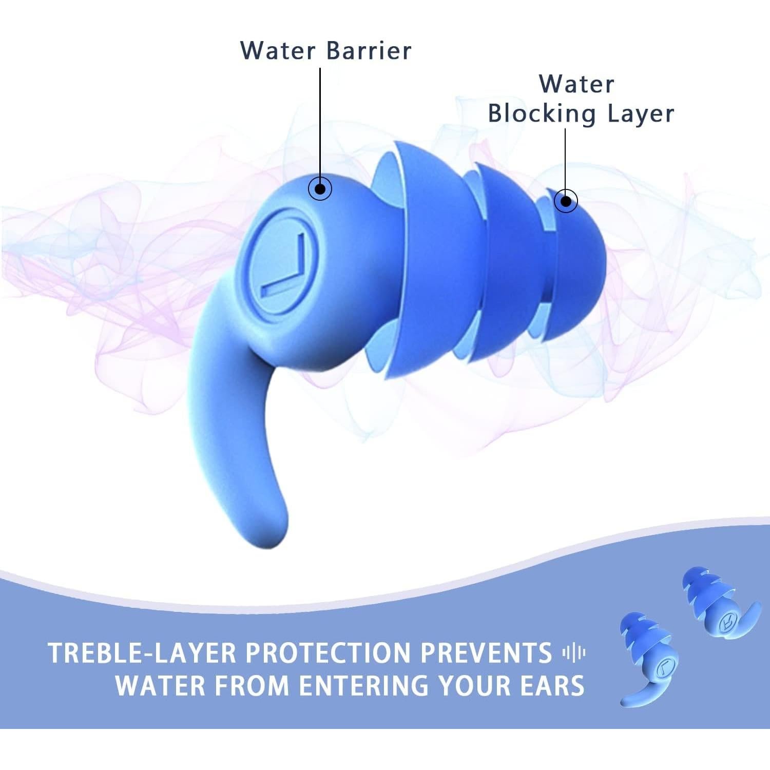 Tapones para Oídos QQJOYCCI Niños 3 Pares Silicona Impermeables